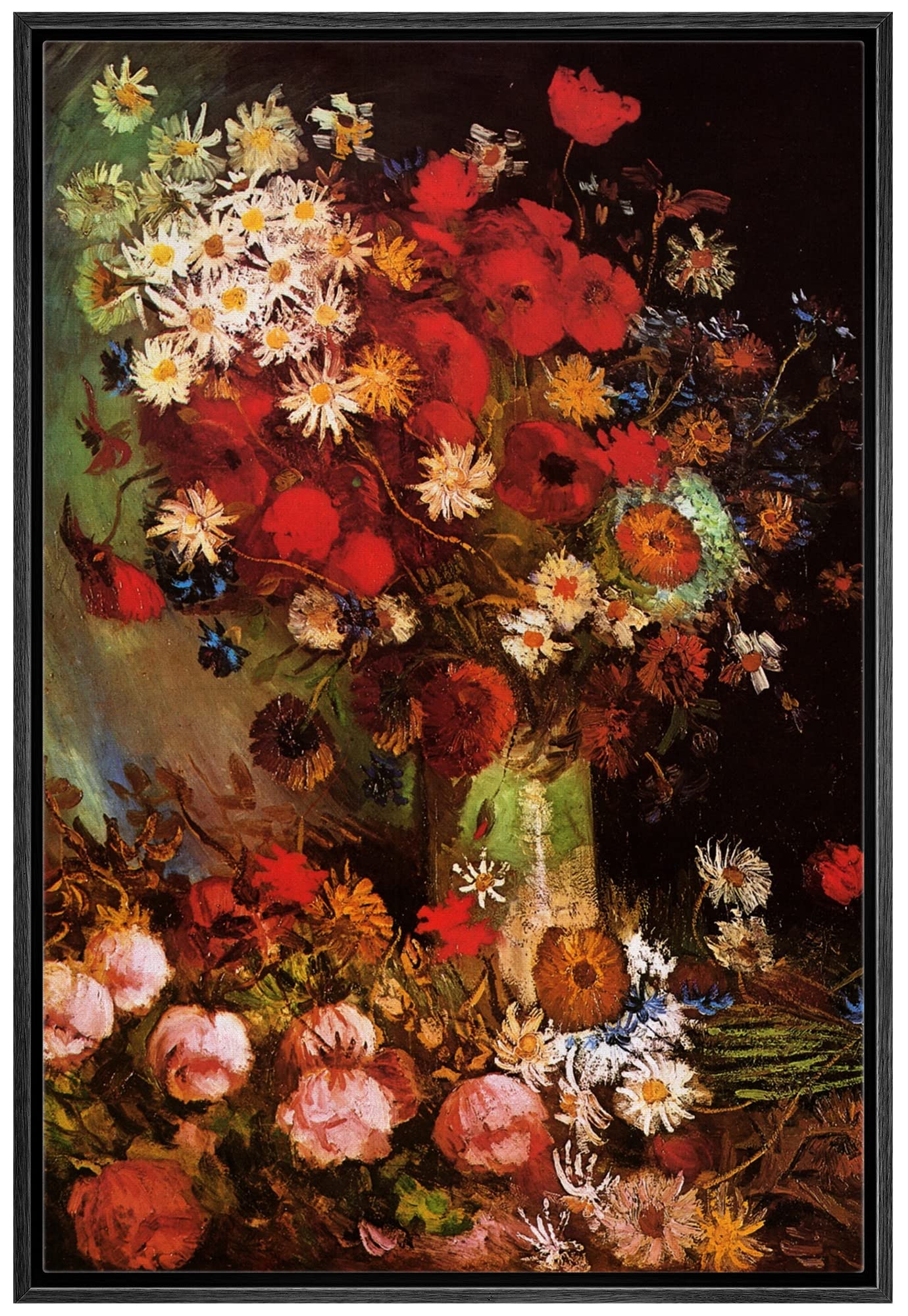 Wall26 Framed Canvas Print Wall Art Poppy Flowers By Master Artist Vincent Van Gogh Nature Wilderness Illustrations Fine Art Rel