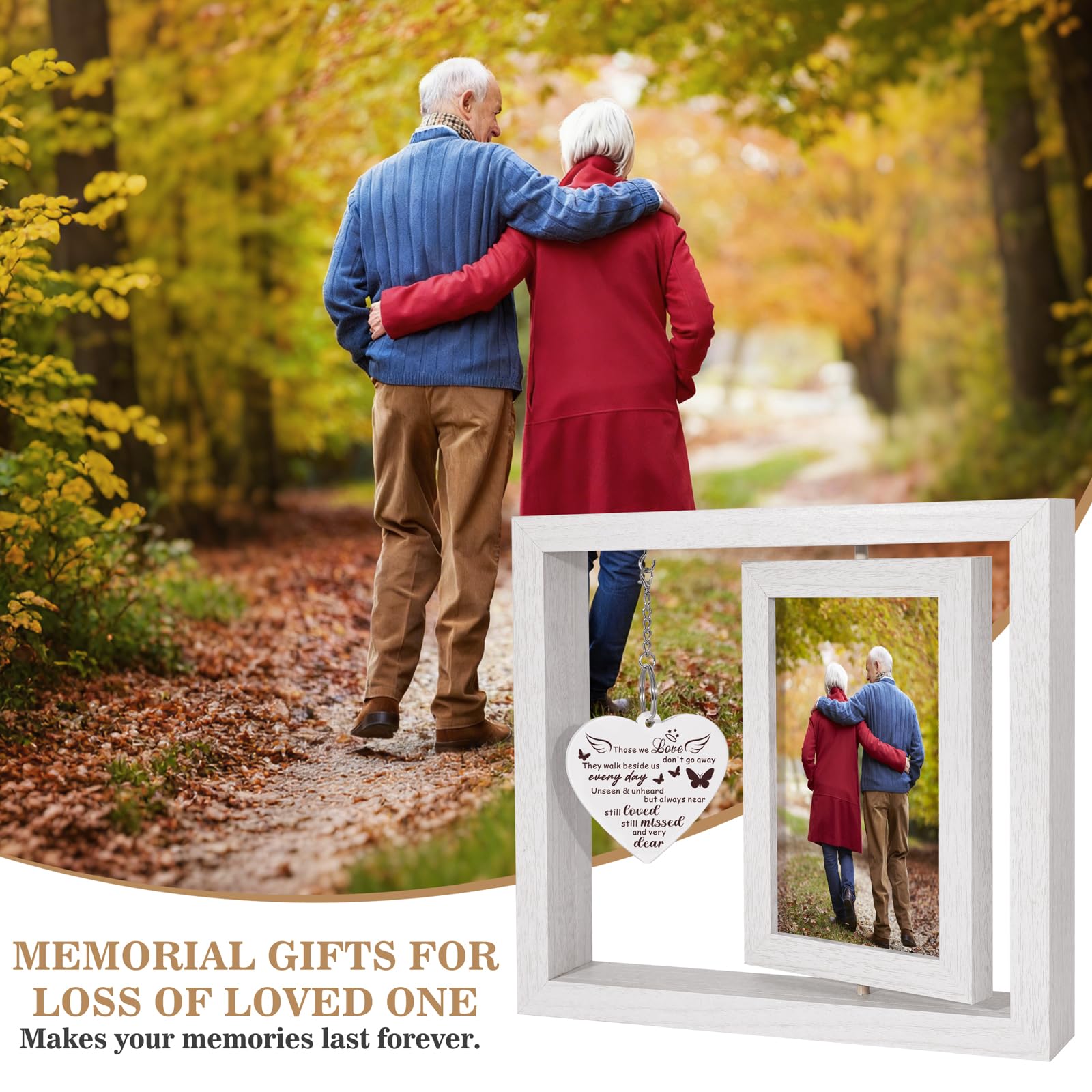Boiveco Sympathy Gifts for Loss of Loved One, Memorial Gift for Loss of Mom Dad Memorial Picture Frame, Bereavement Remembrance