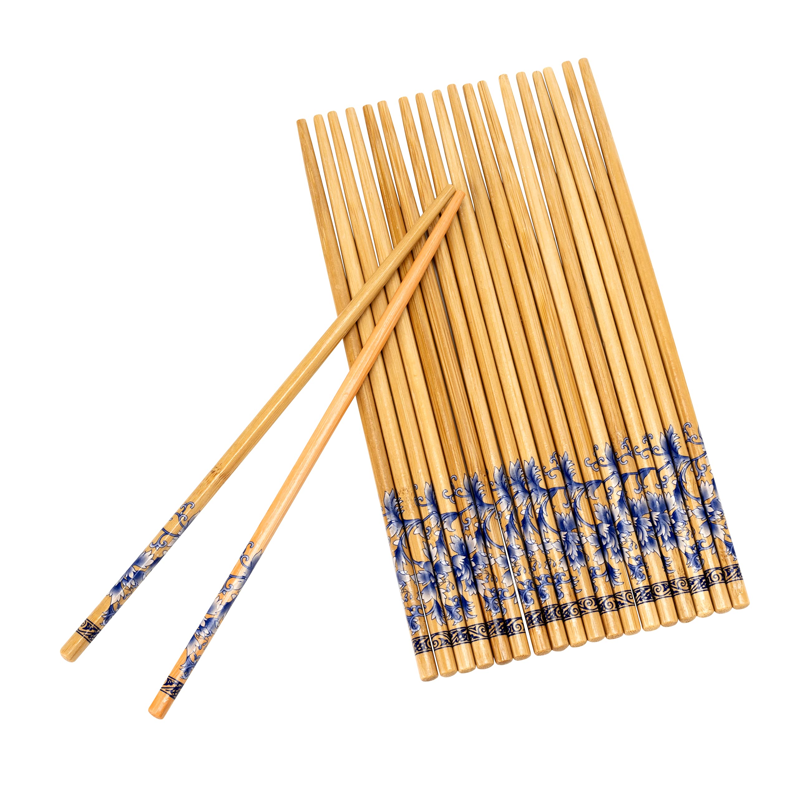 INOVERA 10 Pairs Natural Bamboo Reusable Chopsticks for Sushi, Noodles, Fried Rice (24 cm, Brown) (Bamboo Chopstick  PAIR 10)