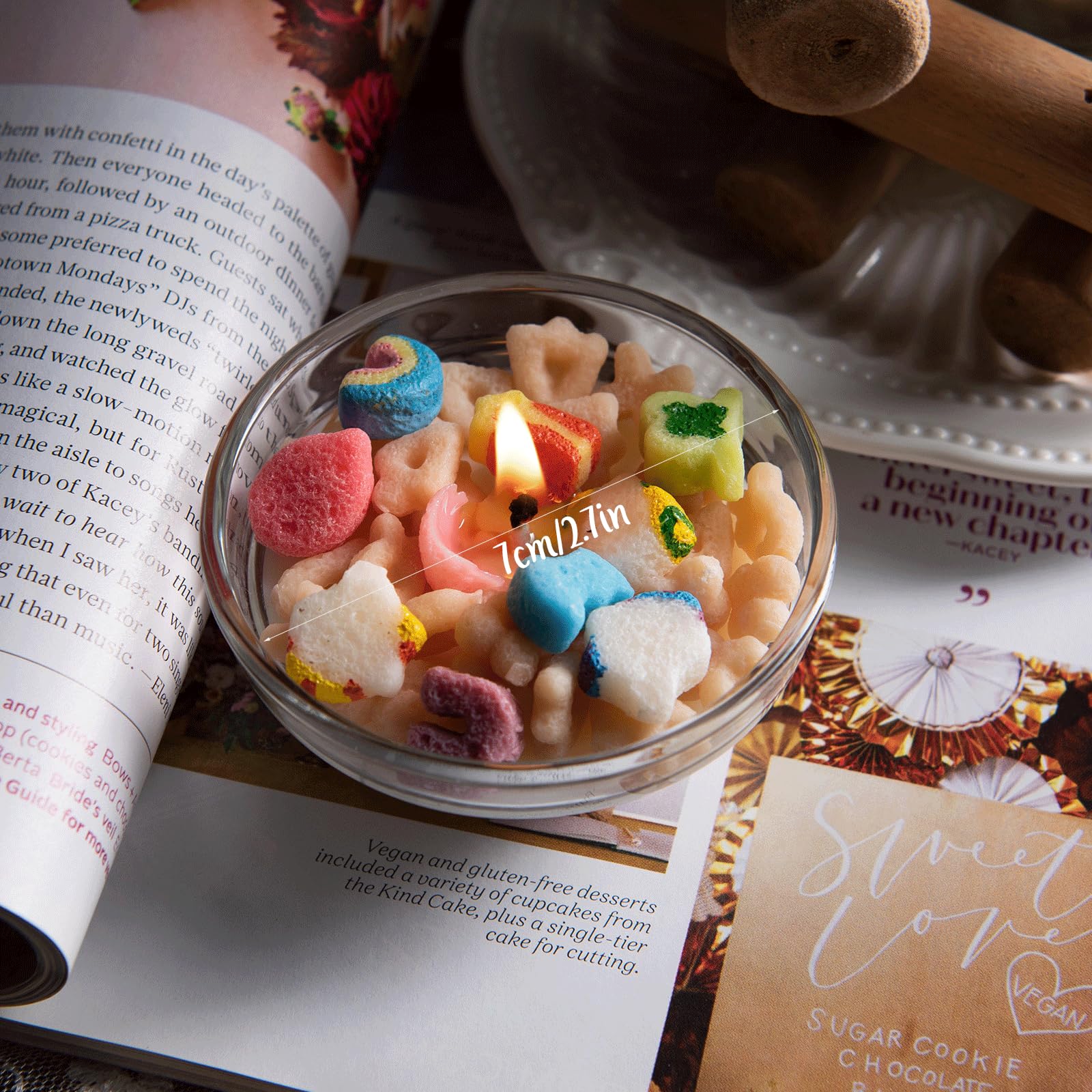 Mini Funny French Vanilla Cereal Bowl Scented Soy Aromatherapy Candles for Wedding Favor (6pcs/Pack)