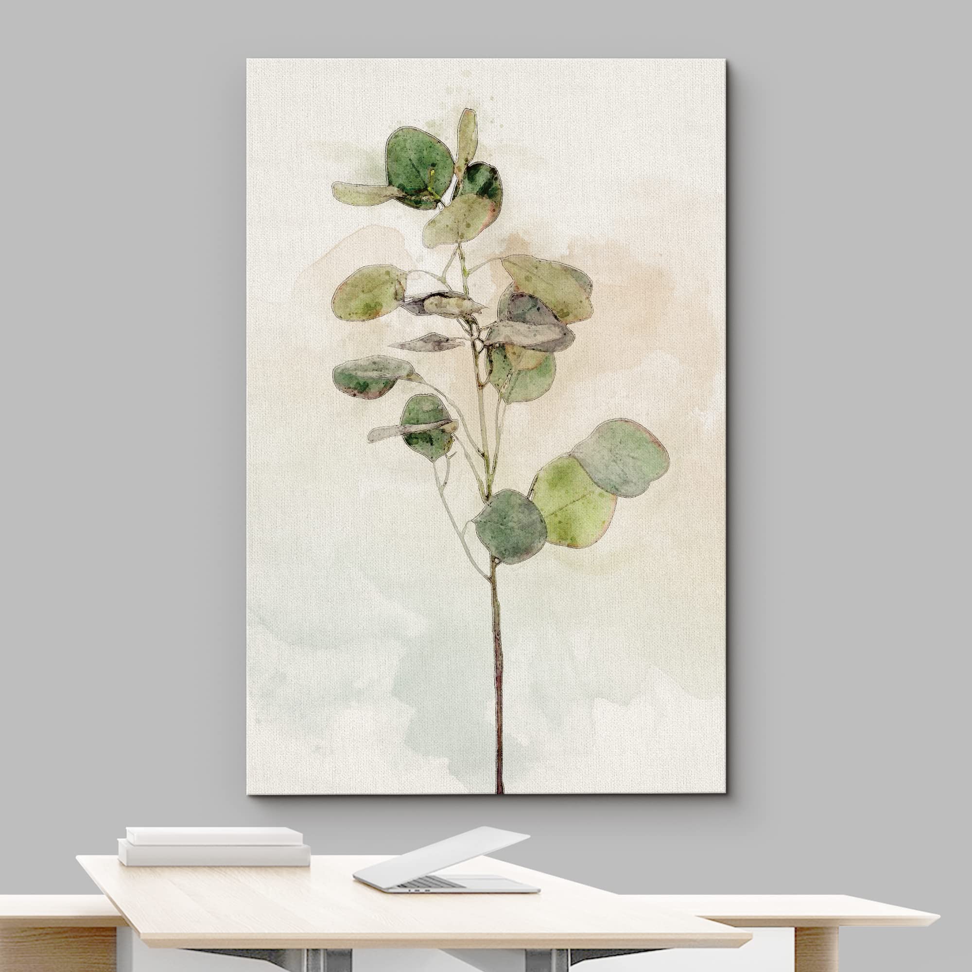 Wall26 Canvas Print Wall Art Pastel Watercolor Light & Dark Forest Plant Floral Botanical Illustrations Modern Art Rustic Chic R