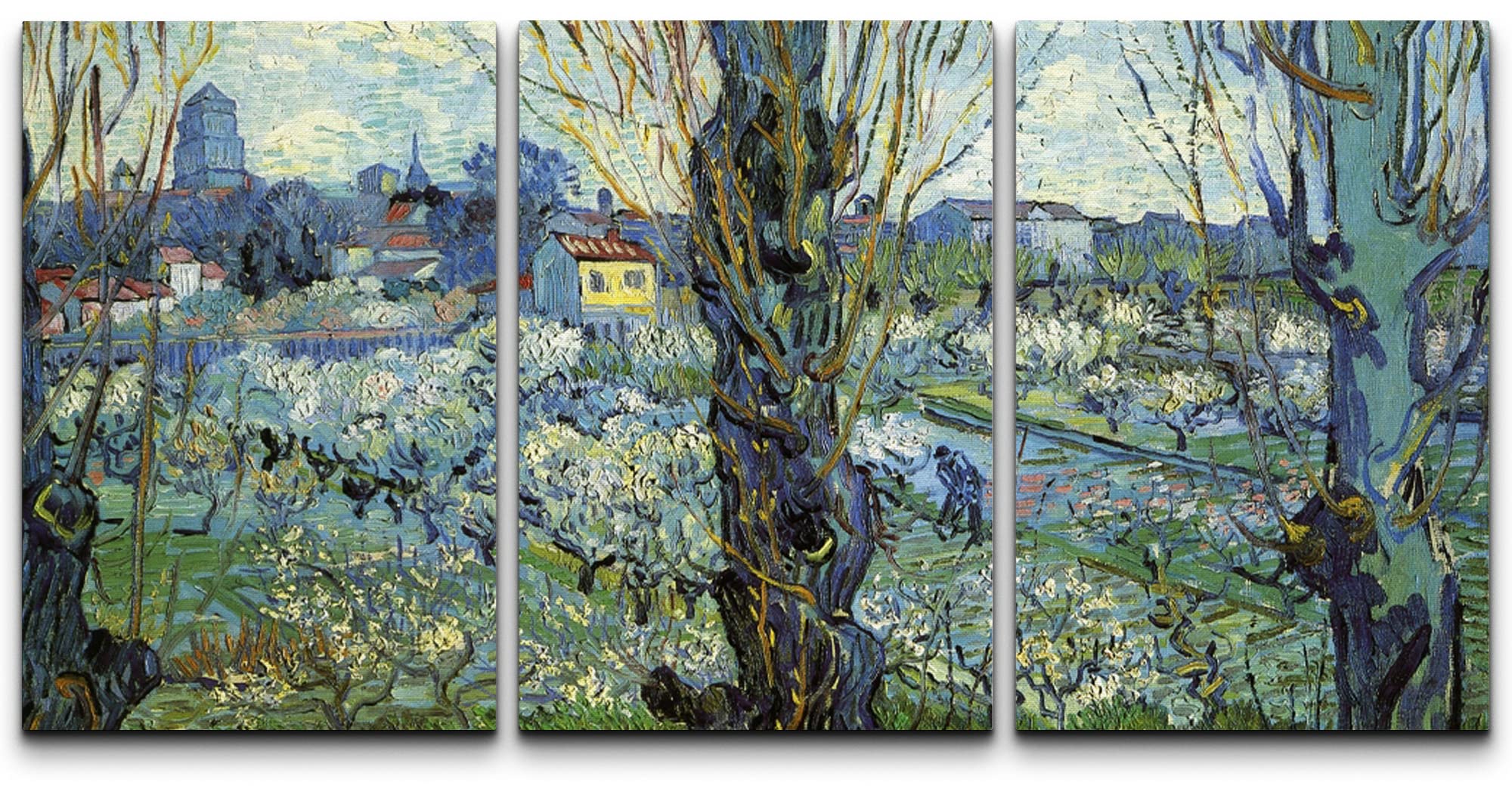 Wall26 Canvas Print Wall Art Set Orchard In Bloom With Poplars Vincent Van Gogh Classical Illustrations Fine Art Decorative Hist