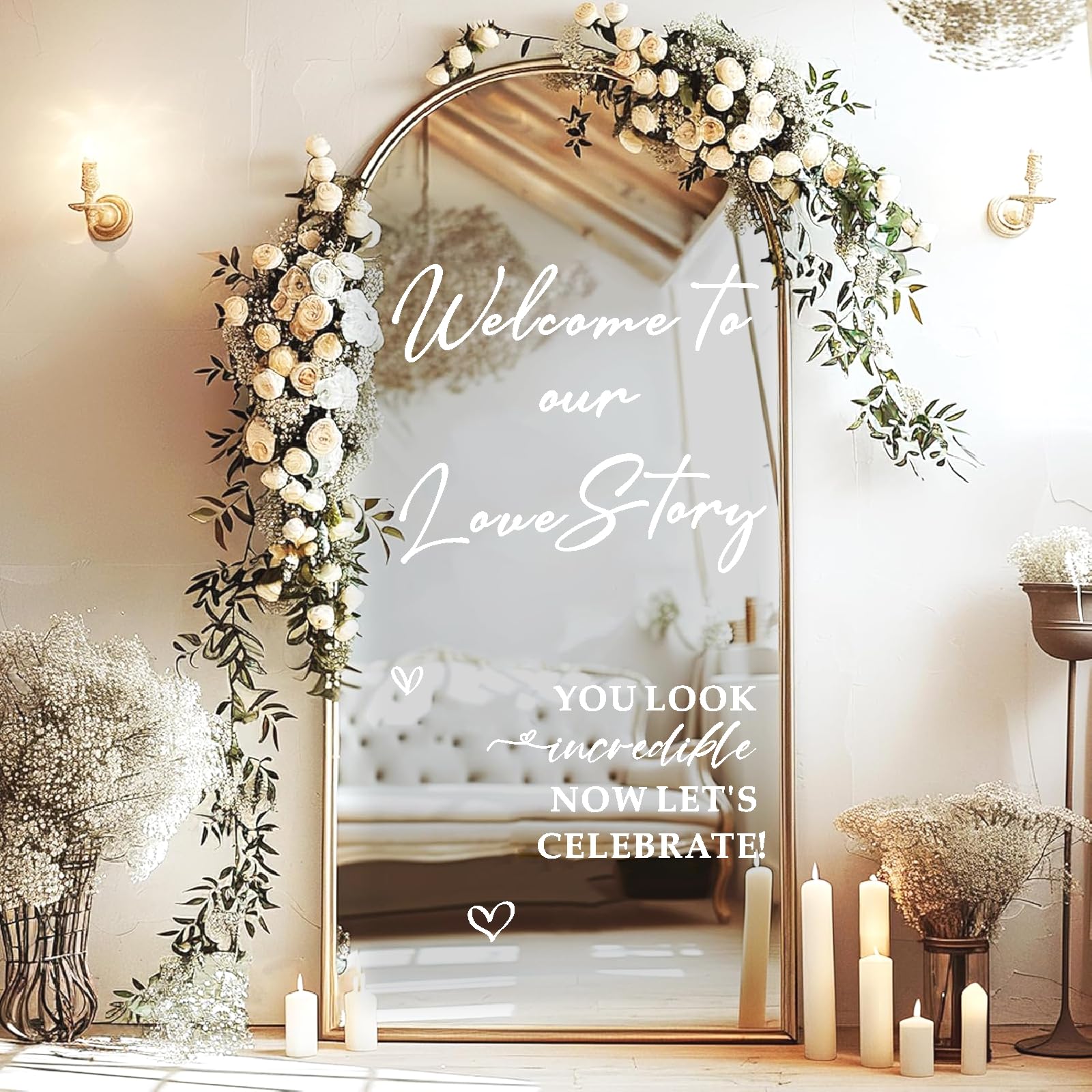 Wedding Welcome Signs Wedding Stickers Welcome To Our Love Story Sign Decals Selfie Mirror Decals For Wedding Party Borad Just M