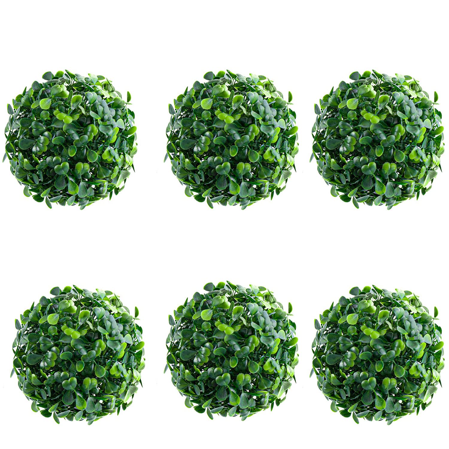 Framendino, 6 Pack 4 Inch Artificial Boxwood Topiary Plant Balls Decorative Faux Green Hanging for Home Decor Outdoor