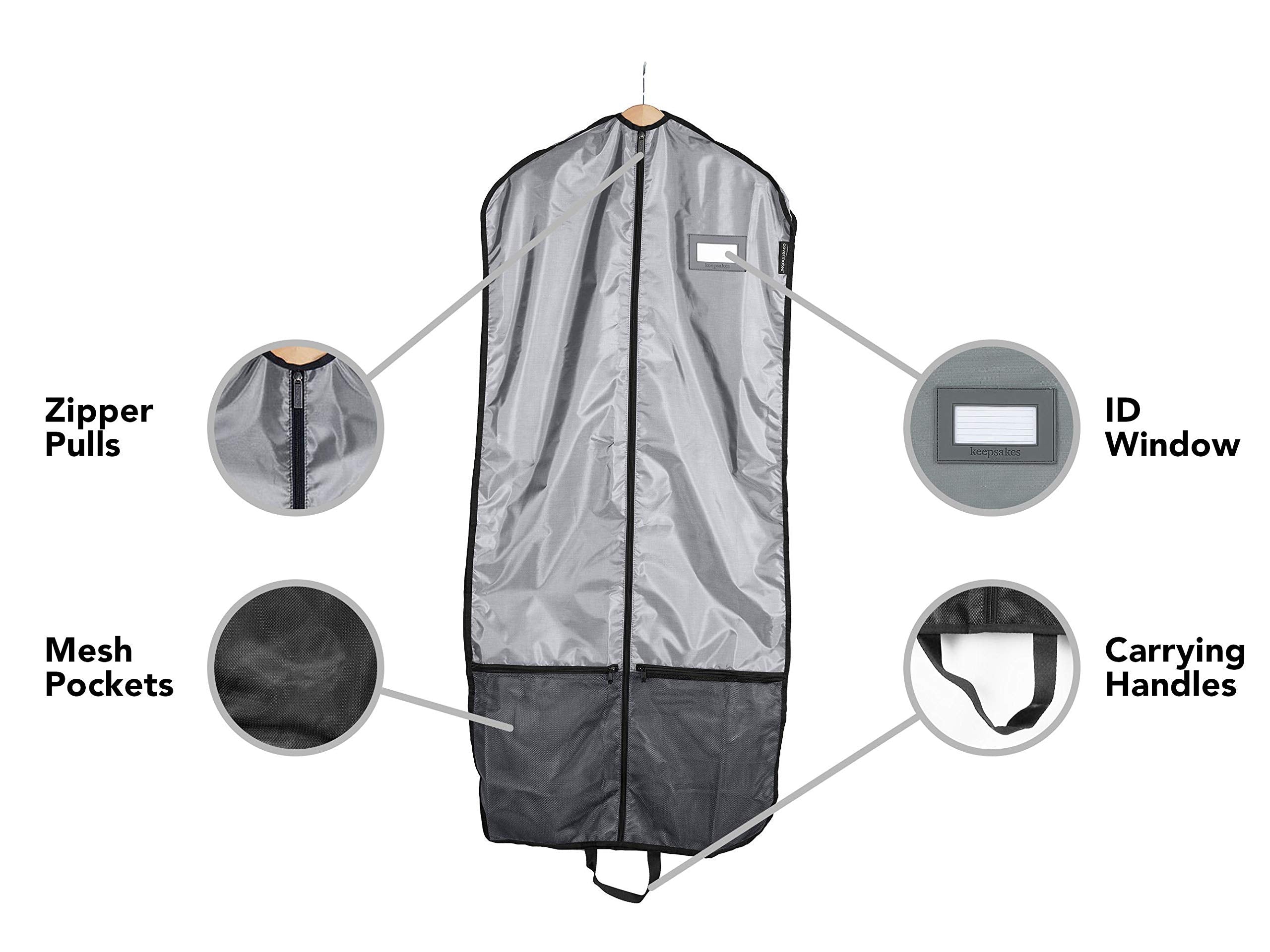 Covermates Keepsakes Deluxe Garment Bag Set - Premium Polyester - Full Length Zipper - Id Window - Carrying Handles - Stowaway P