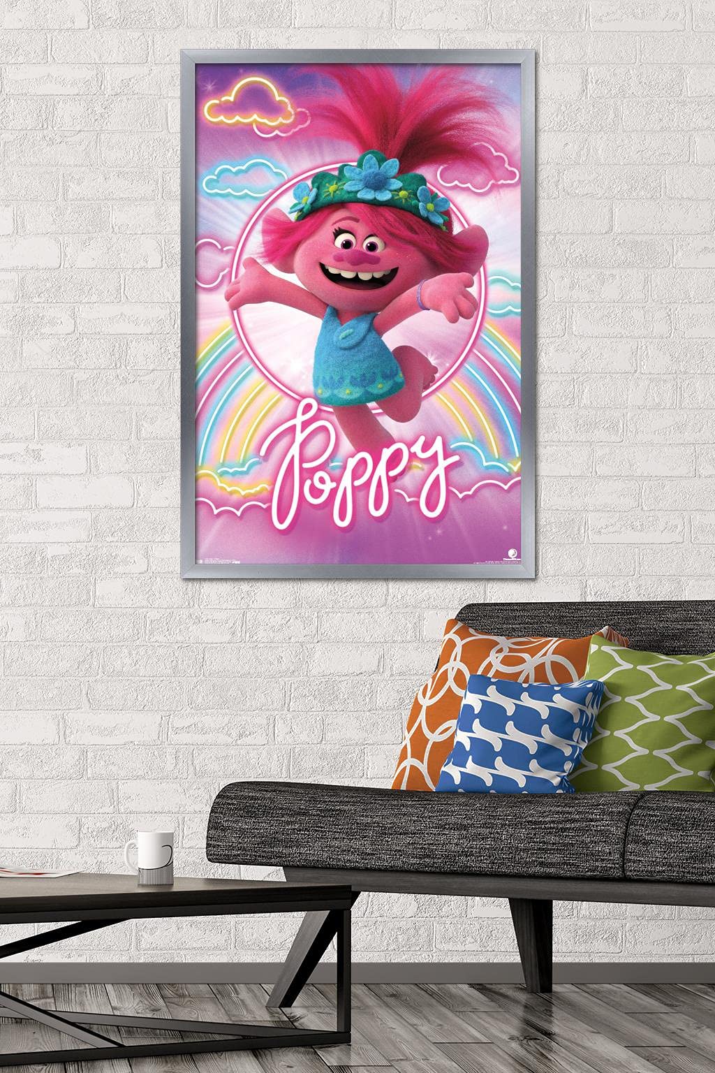 Trends International Dreamworks Trolls 2 - Poppy Wall Poster, 22.375'' X 34'', Silver Framed Version