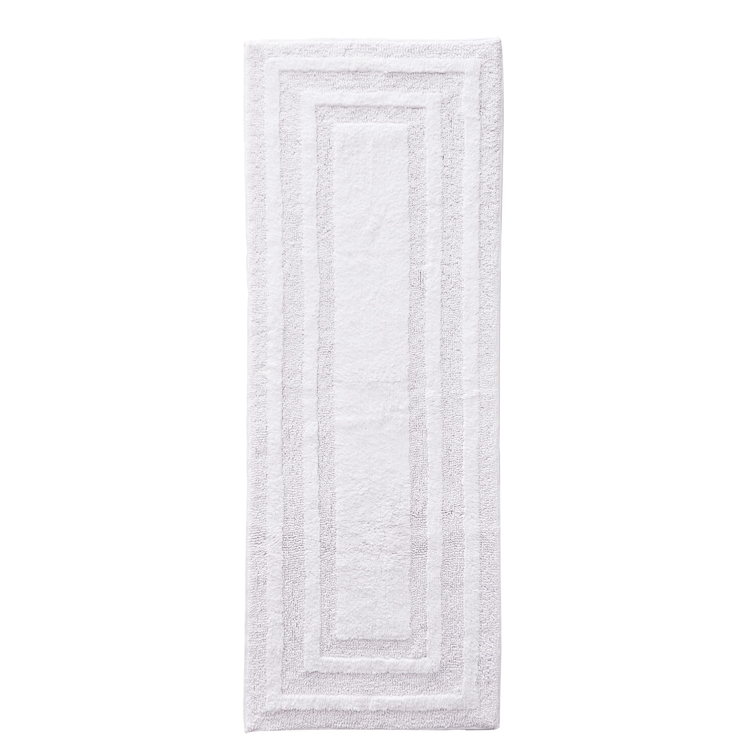 Eddie Bauer - Bathroom Rug Runner, Soft Tufted Cotton Bathroom Decor, Super Absorbent & Quick Dry (Logan White, 60'' X 22'')