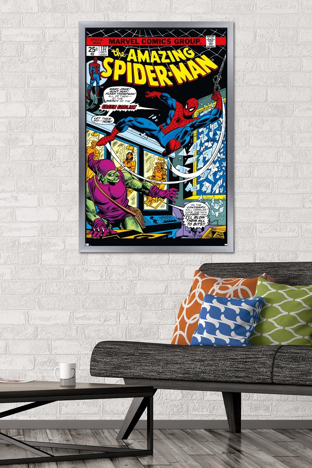 Trends International Marvel Comics - Spider-Man - Amazing Spider-Man #137 Wall Poster, 22.37'' X 34.00'', Silver Framed Version