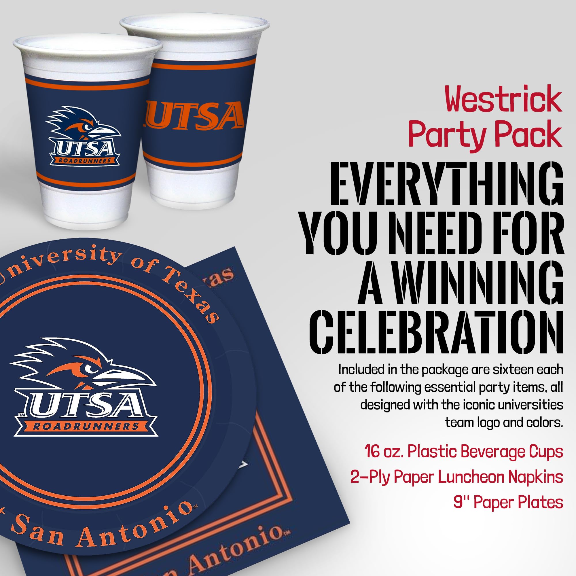 Virginia Tech Hokies Party Supplies 48 Piece Officially Licensed University Set: 16 Oz. Plastic Beverage Cups, 9'' Paper Plates,