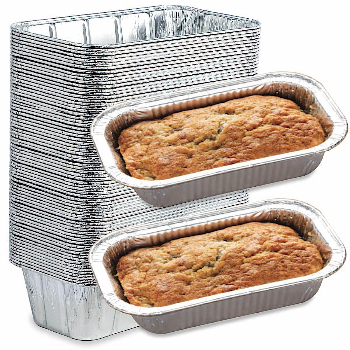 Spare Essentials 2Lb Foil Bread Pans For Baking (65 Pack) Disposable Bread Pans - Perfect For Baking Banana Bread, Cakes & Meatl
