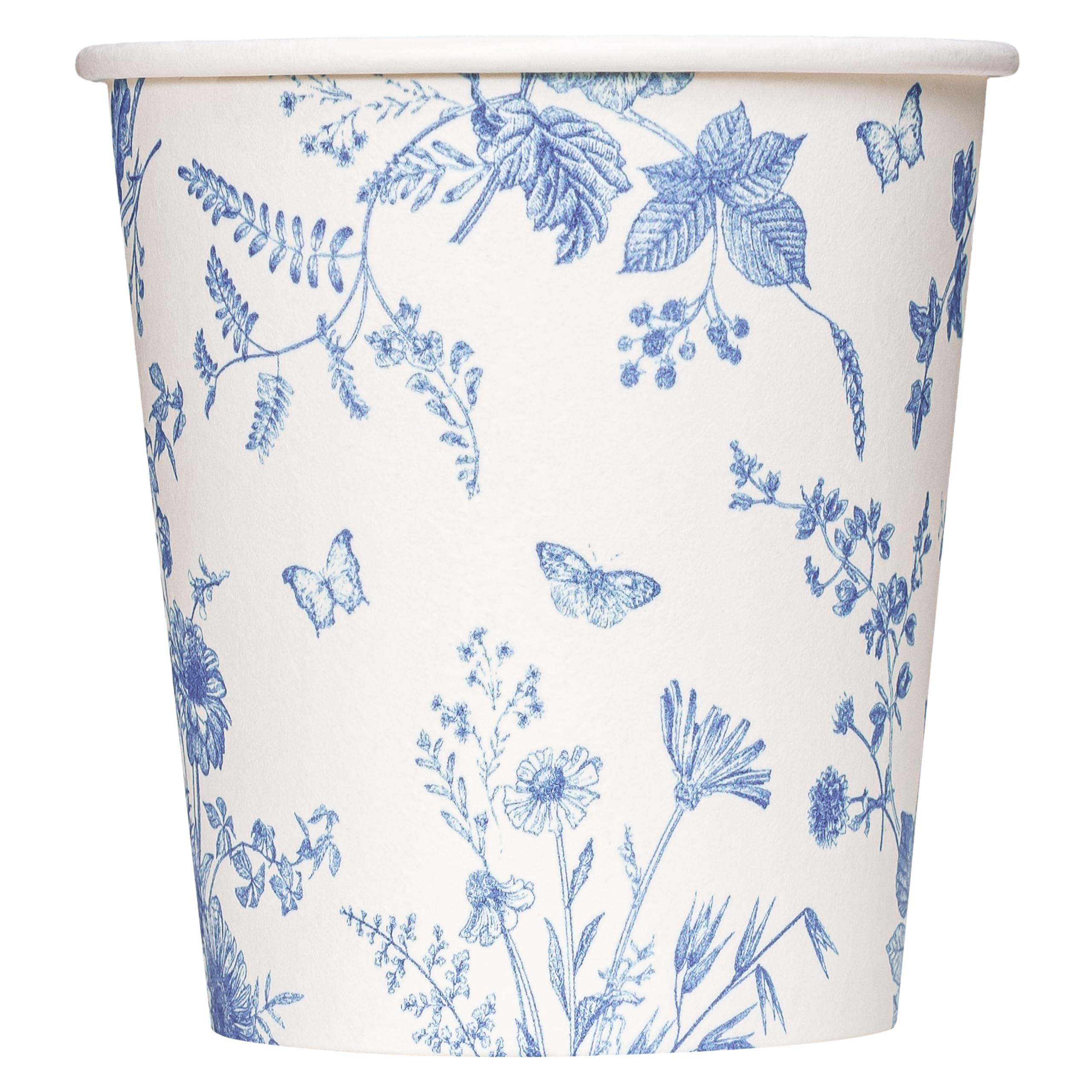 Crisky 5oz Paper Cups Dixie Cup[300 Pack], Disposable Bathroom Cups, Elegant Blue Floral Small Mouthwash Cup, Hot/Cold Beverage 