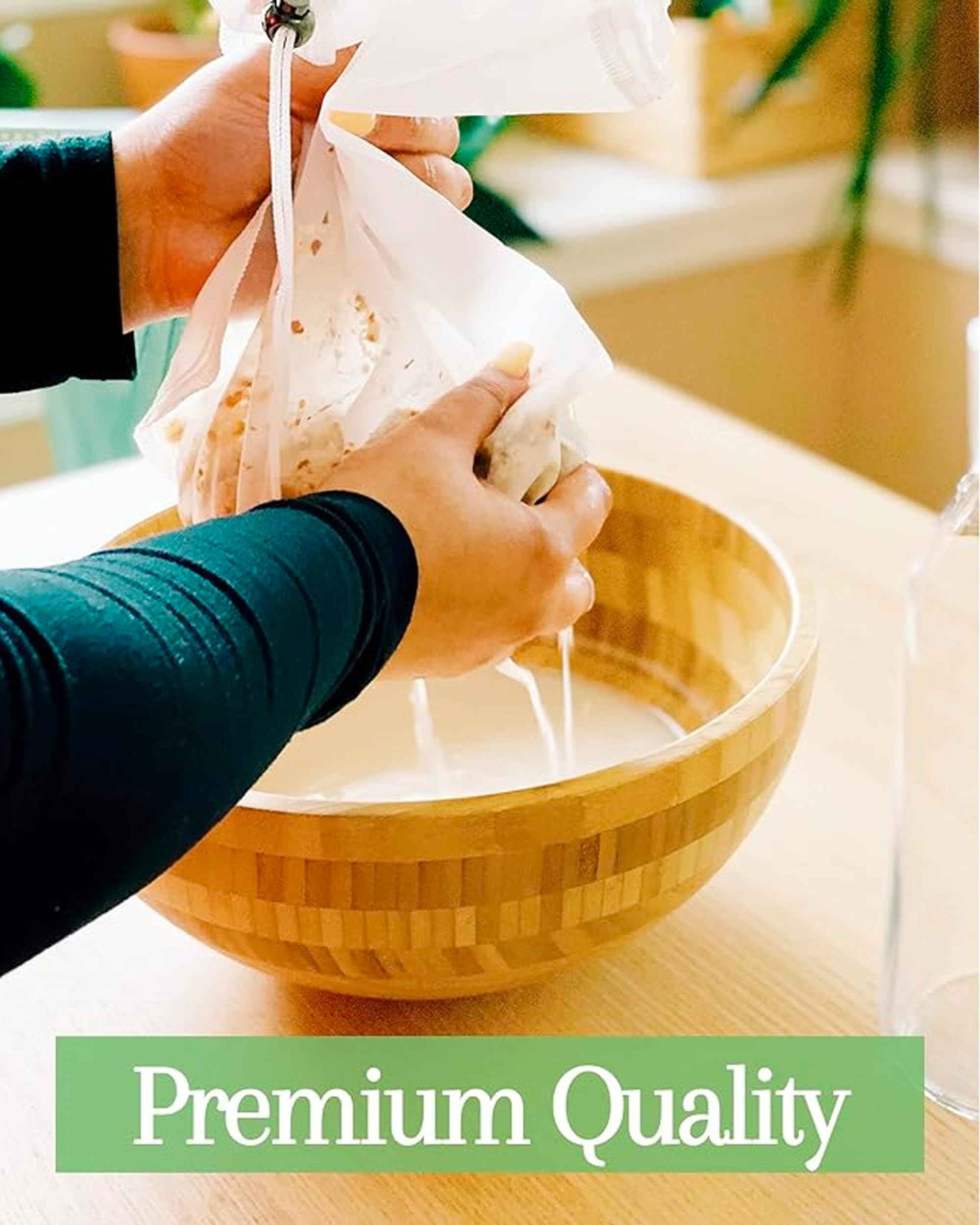 Purifyou Premium Reusable Nut Milk Bags - Set Of 3 (80, 160, 200 Microns), Cold Brew Bags And Cheese Cloths, For Straining Tea A