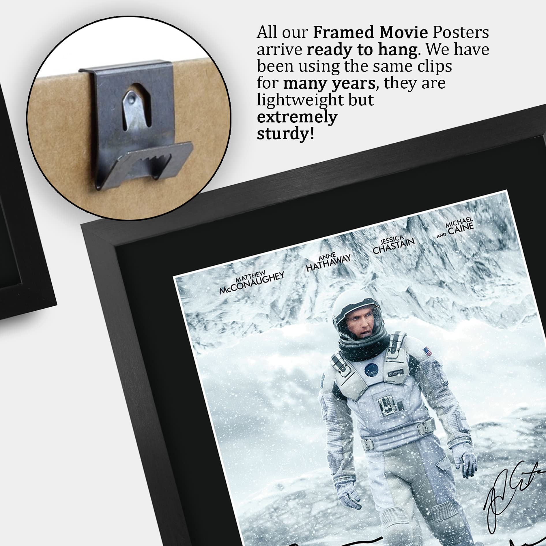 Hwc Trading Interstellar Matthew Mcconaughey, Anne Hathaway 16 X 12 Inch Framed Gifts Printed Poster Signed Autograph Picture Fo
