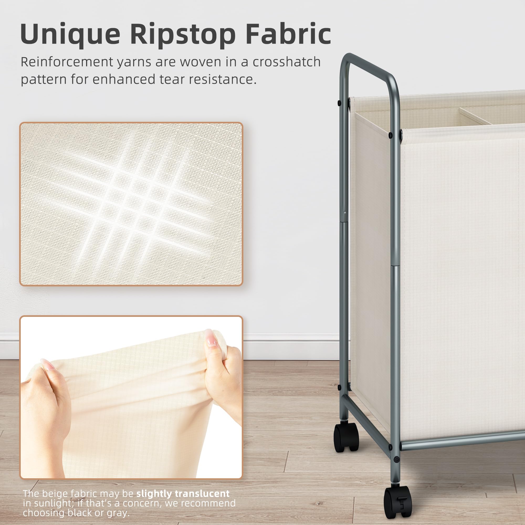 Storage Maniac Laundry Hamper, 100L Laundry Basket With Lockable Wheels, Rolling Laundry Sorter Cart, Laundry Separator Hamper,