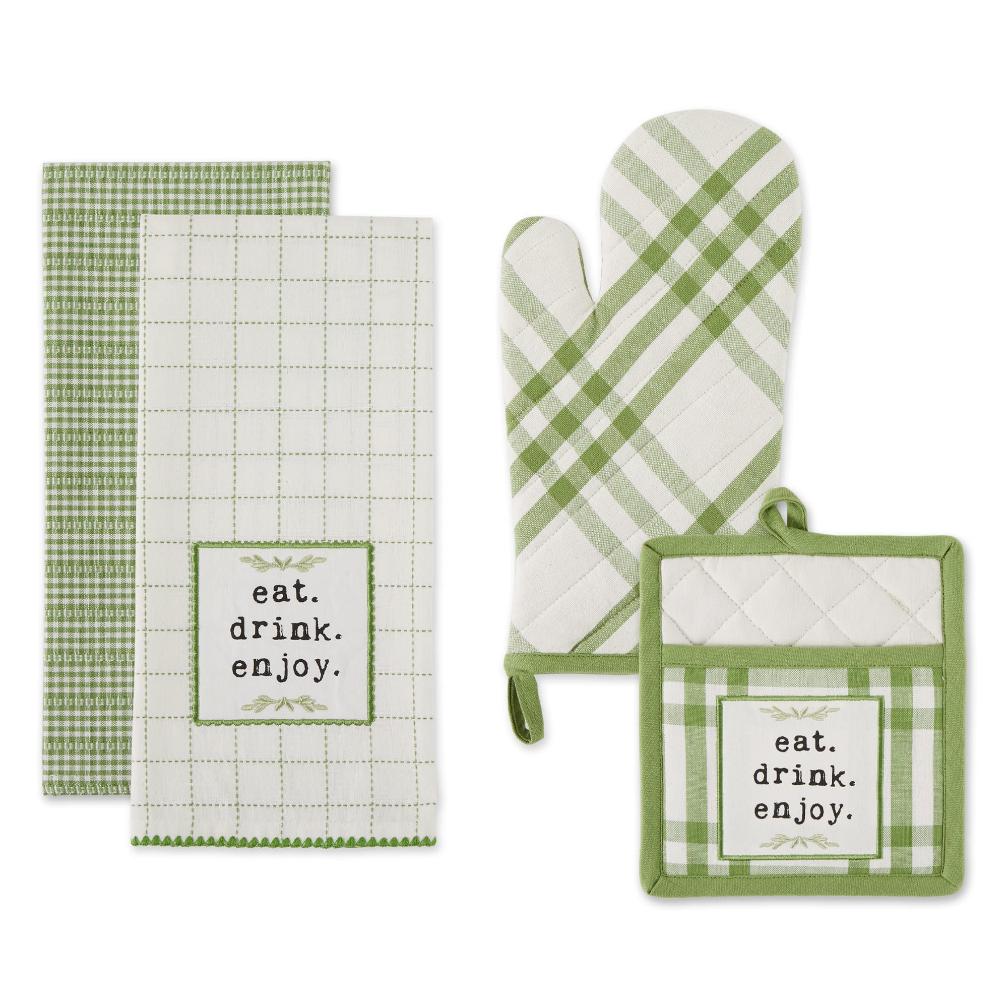 ANTIQUE GREEN HOME SWEET FARMHOUSE KITCHEN SET/4