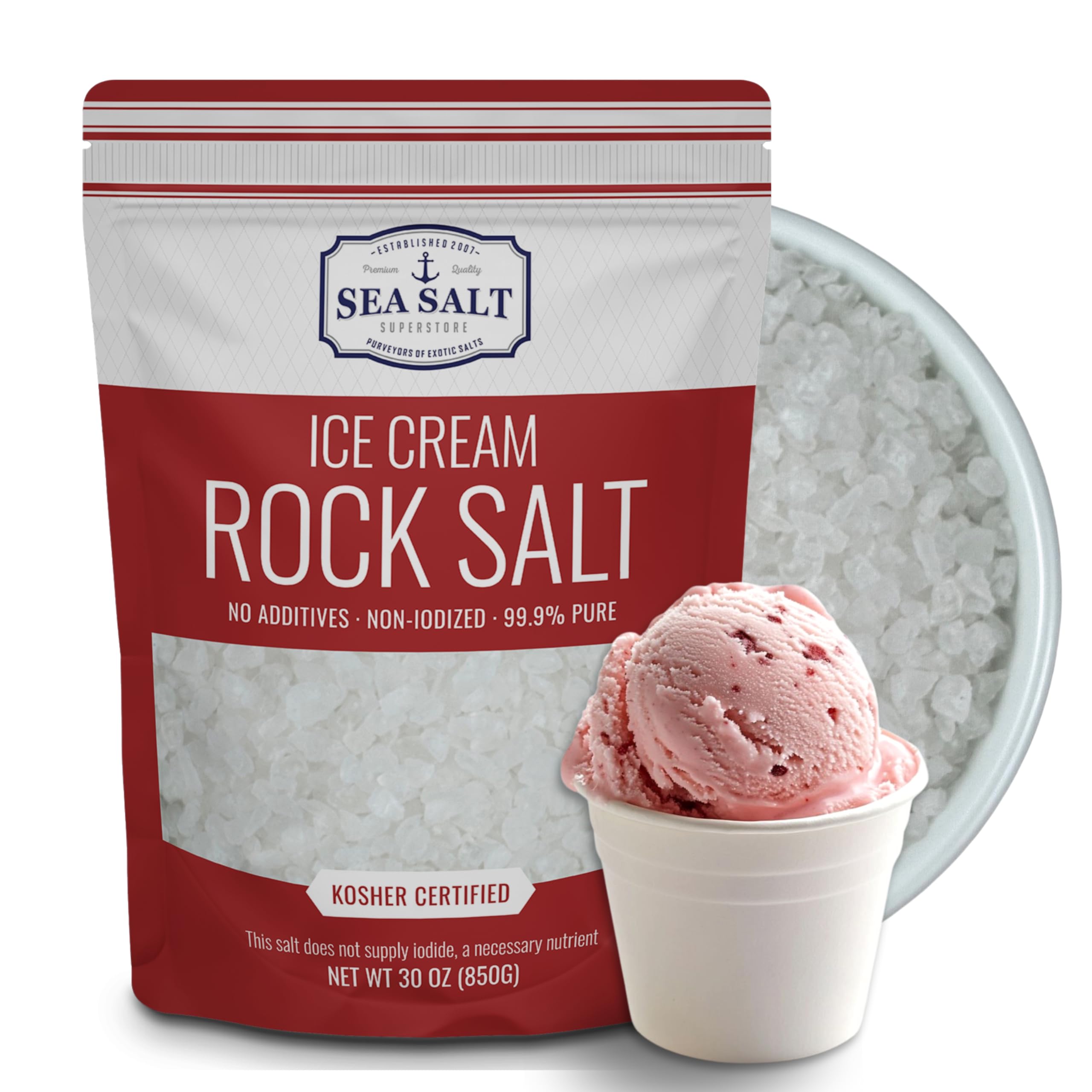 Ice Cream Salt, Rock Salt For Ice Cream Making, Universally Compatible Coarse Sea Salt And Non-Iodized Salt For All Ice Cream Ma