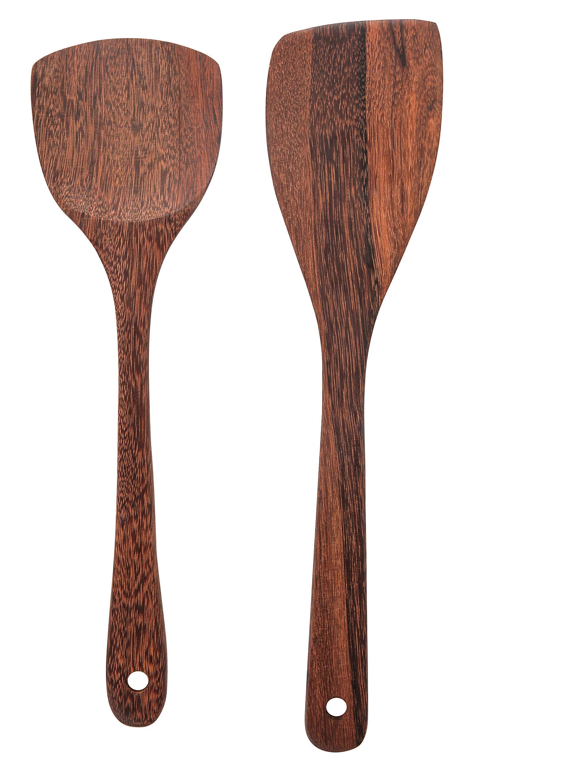 Myfurtive Wooden Spatulas - Eco-Friendly, Durable & Ergonomic Kitchen Utensils - Non-Scratch Cooking Tools For Stirring, Flippin