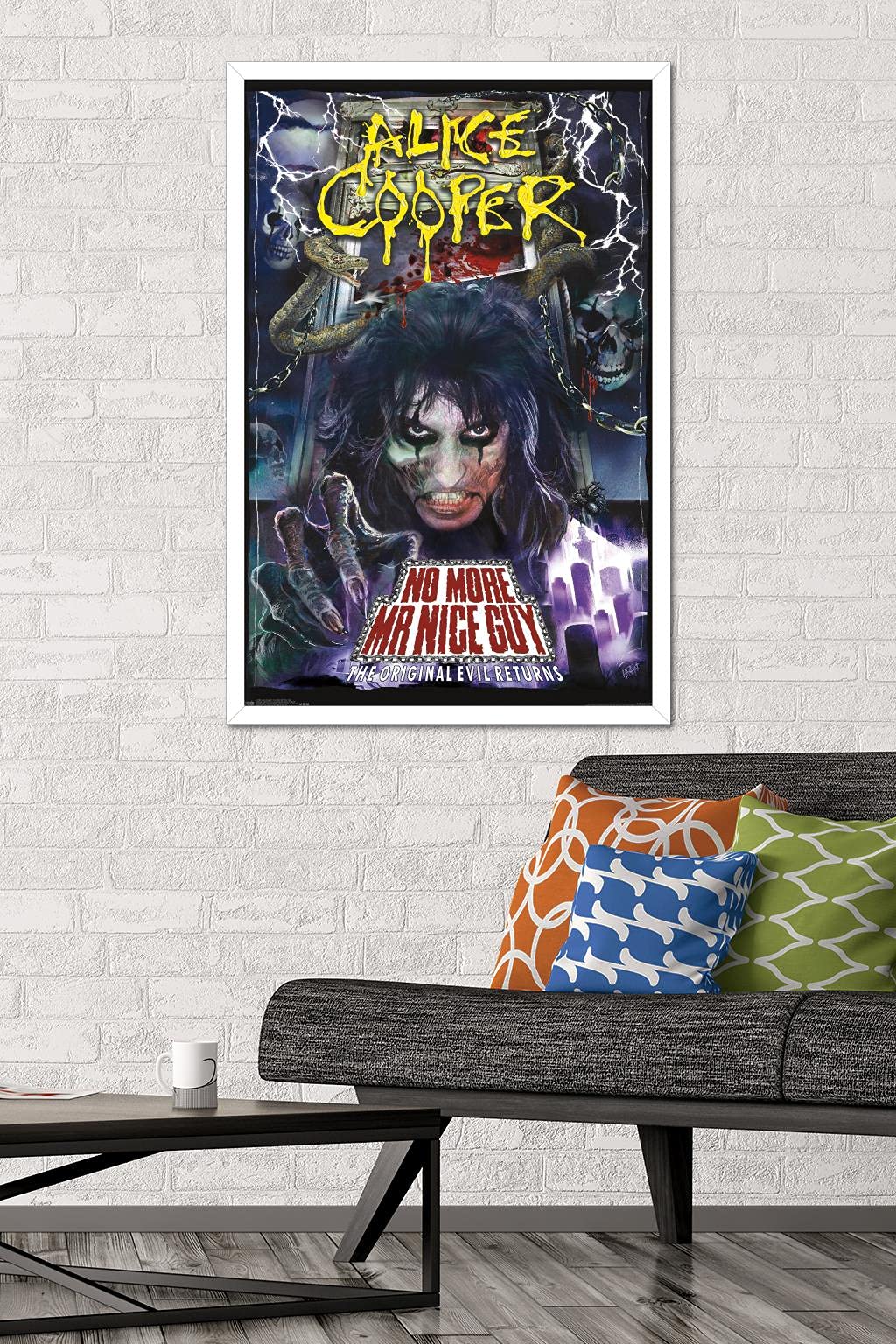 Trends International Alice Cooper - No More Mr. Nice Guy Wall Poster, 22.375'' X 34'', White Framed Version