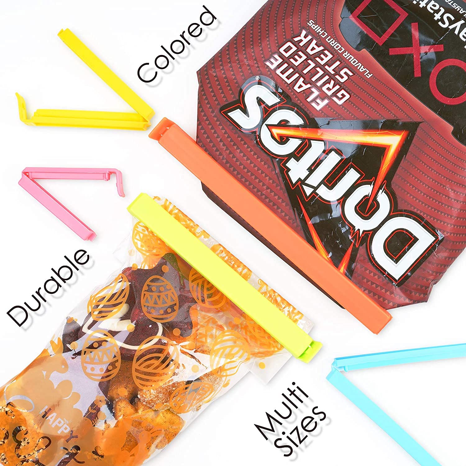 Foimas Food Bag Sealing Clips,27Pcs Assorted Size Plastic Bag Sealing Clips For Snack Coffee Potato Chip Food Storage Bag