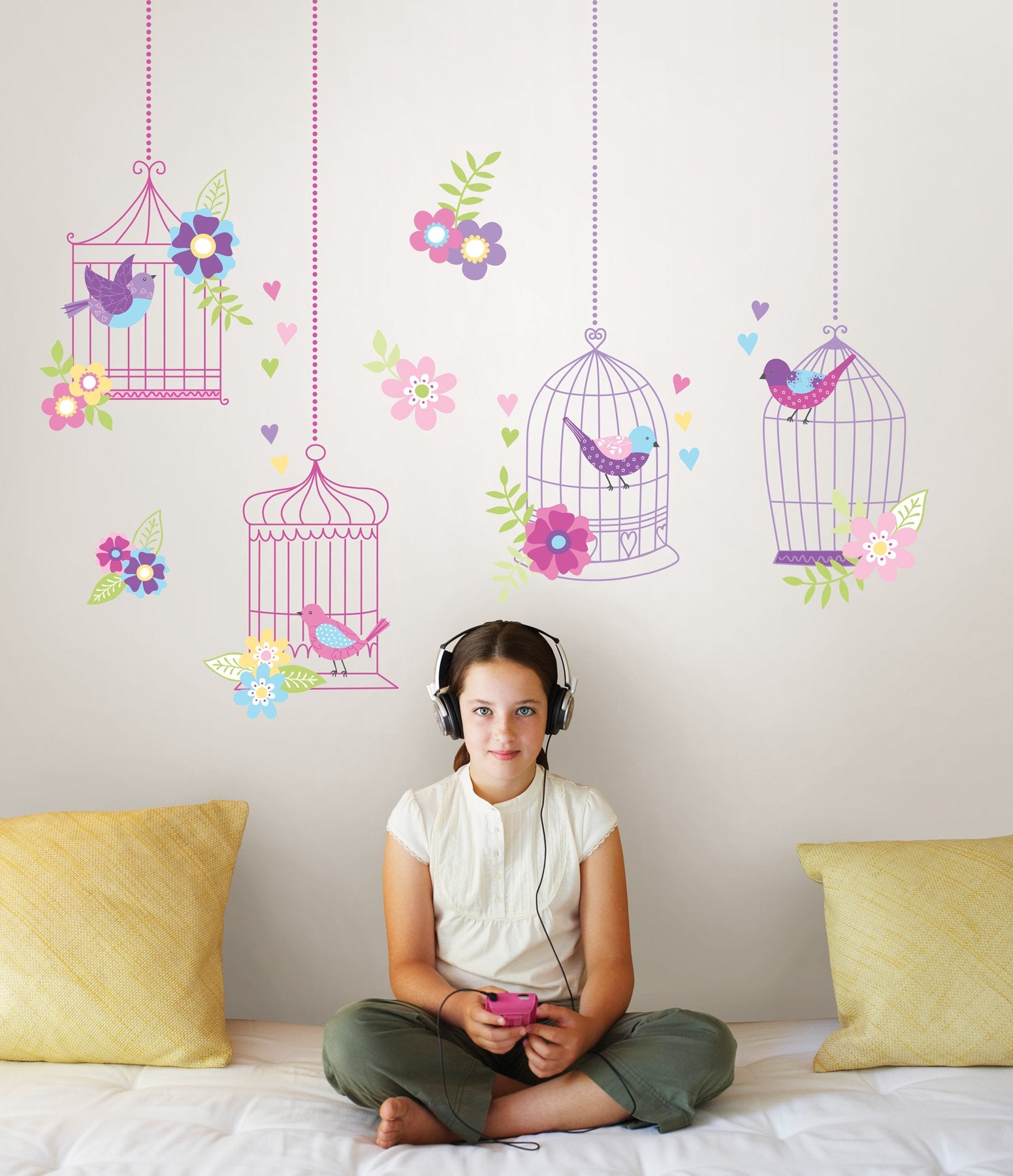 Wall Pops Wpk0625 Chirping The Day Away Wall Decals, Two 17. 25-Inch By 39-Inch Sheets