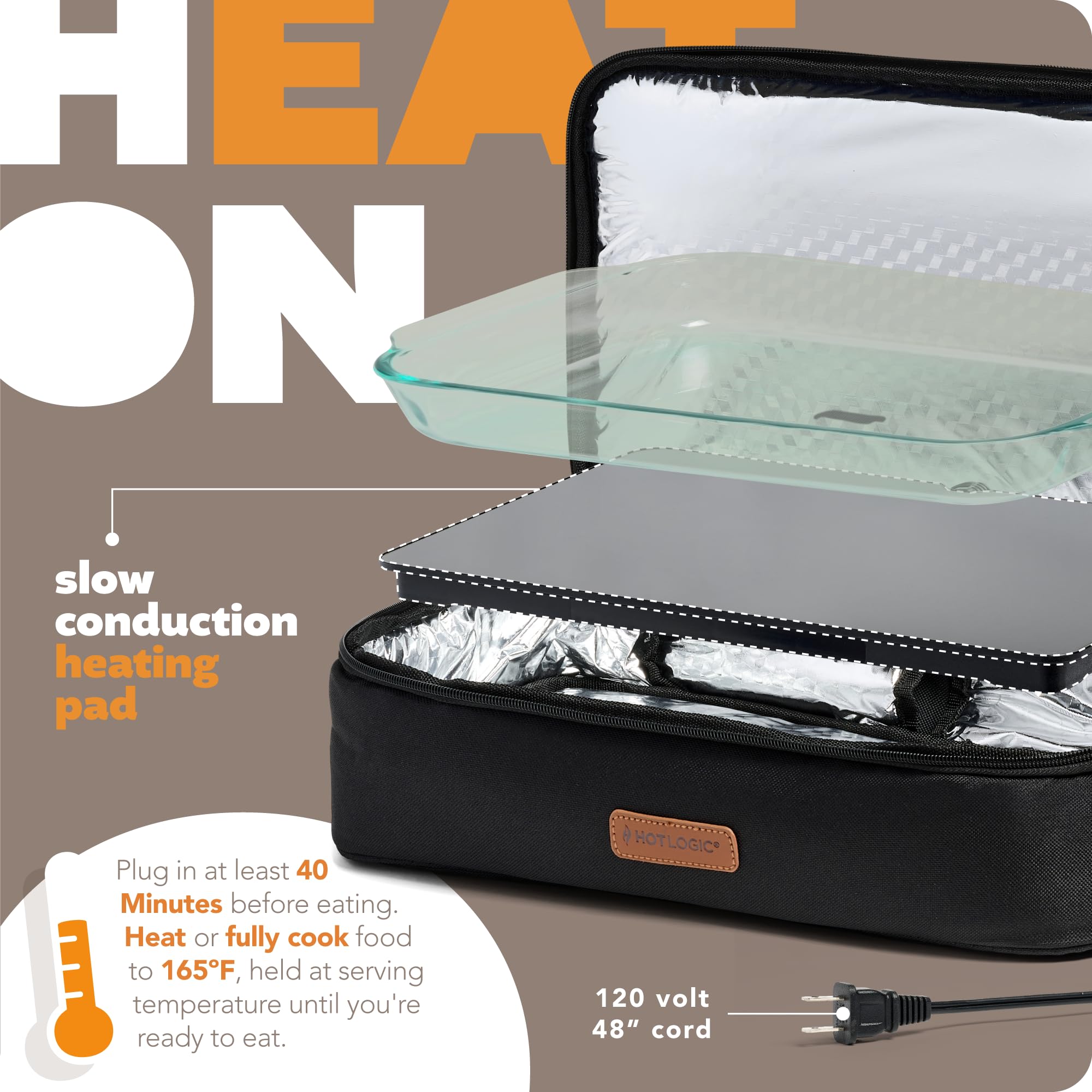 Hotlogic Max Xp Large Portable Electric Lunch Box Food Heater - Expandable Food Warmer Tote And Heated Lunchbox For Adults Work/