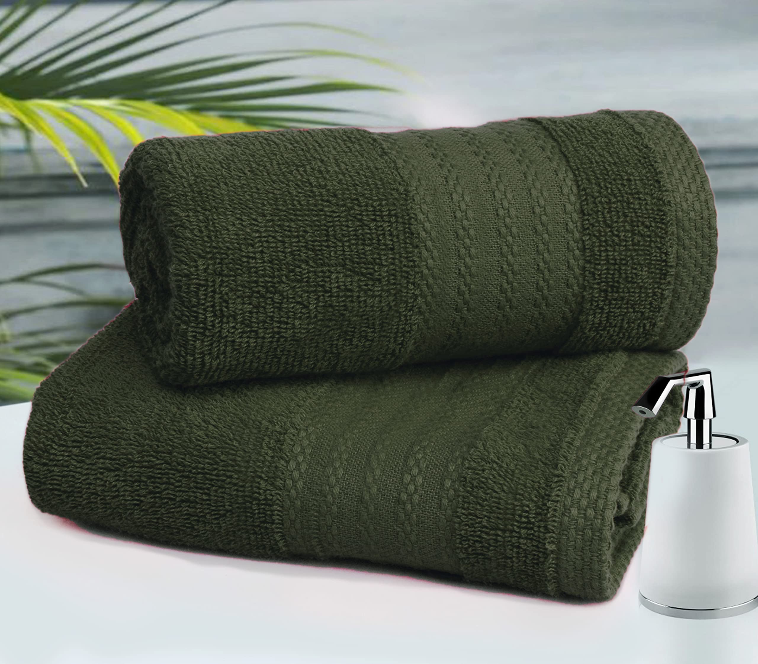 Glamburg Premium Cotton 4 Pack Bath Towel Set - 100% Pure Cotton - 4 Bath Towels 27X54 - Ideal For Everyday Use - Ultra Soft & H