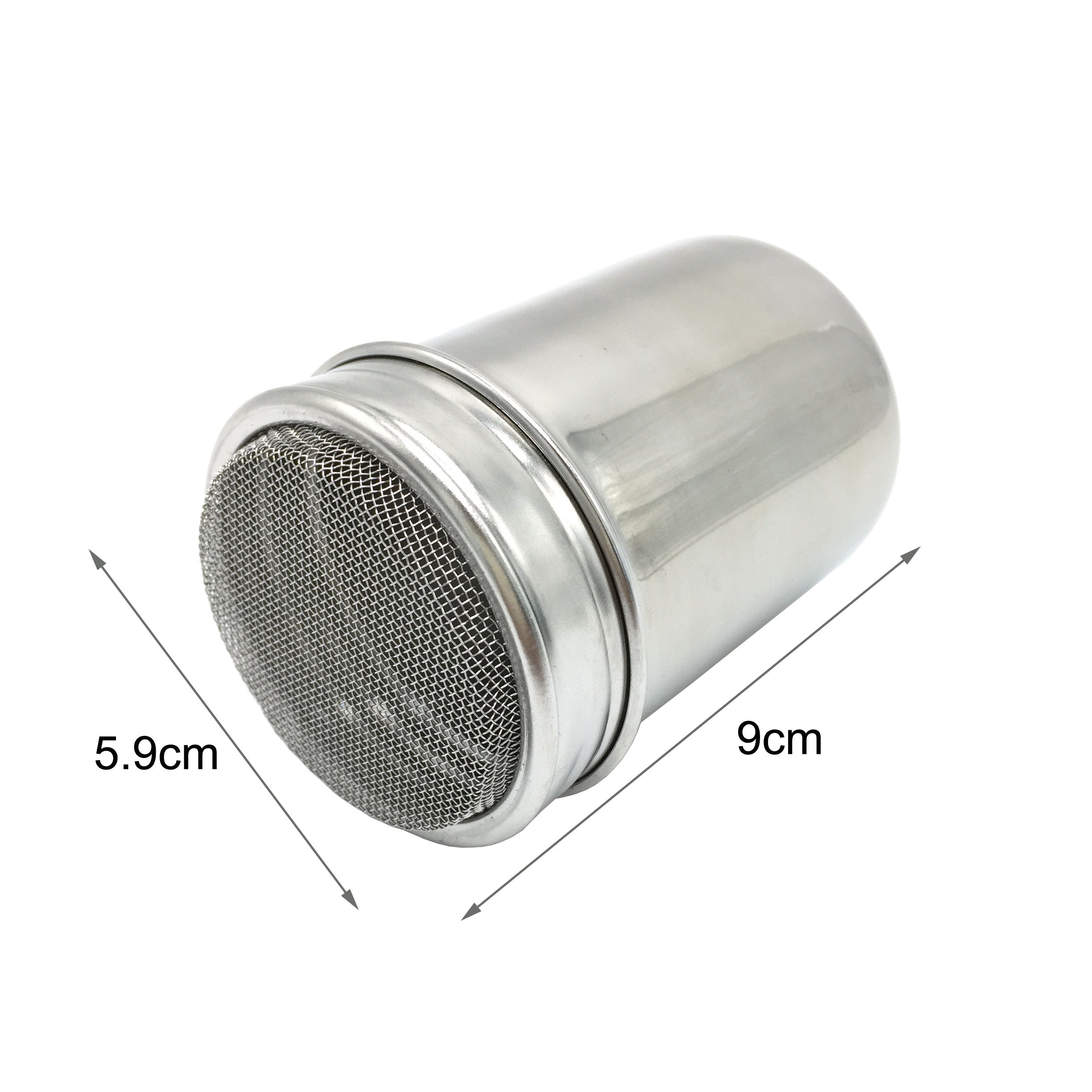Lofekea Stainless Steel Powder Shakers Coffee Cocoa Cinnamon Shaker Cans Mesh Duster With 16Pcs Stainless Steel Barista Coffee D
