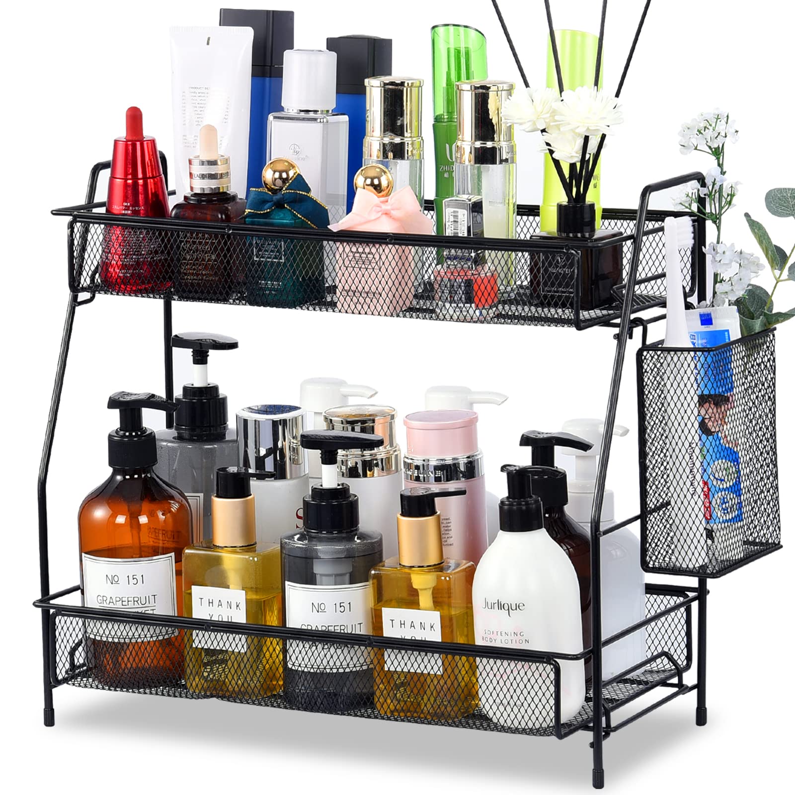 LEMIKKLE Large Countertop Organizer for Bathroom Counter, Bathroom Organizers and Storage, Under Sink Organizer Spice Rack Organ