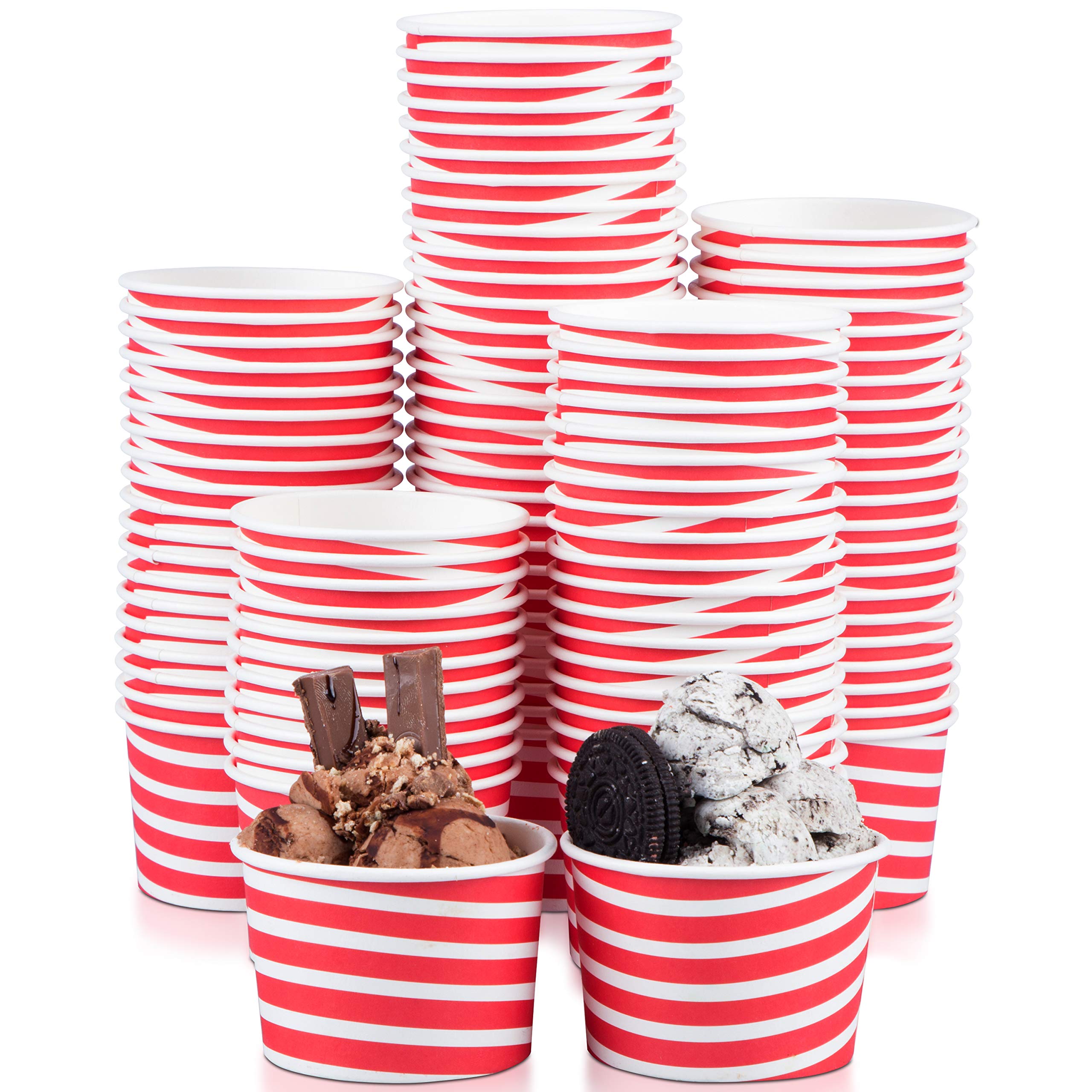 Typtop Ice Cream Cups - 100 Pack Ice Cream Sundae Cups, Frozen Yogurt Dessert Cups