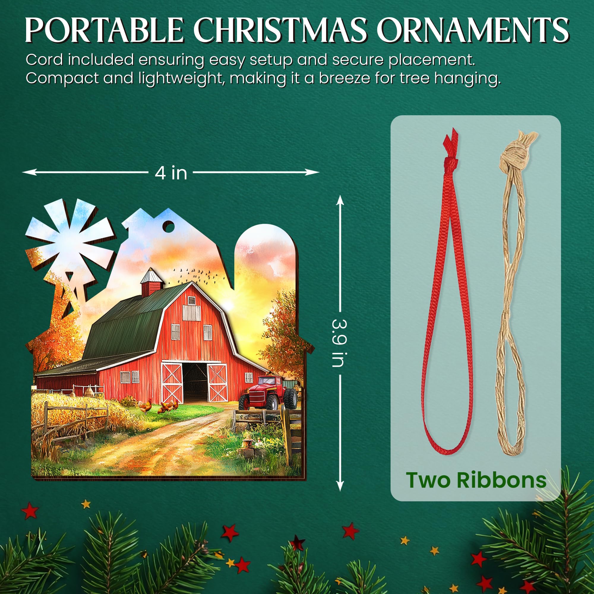OASSIE Farmhouse Horse Gifts for Women, Men, Christmas Ornaments 2025 - Horse Gifts for Family, Friends, Farmhouse Decor - Chris