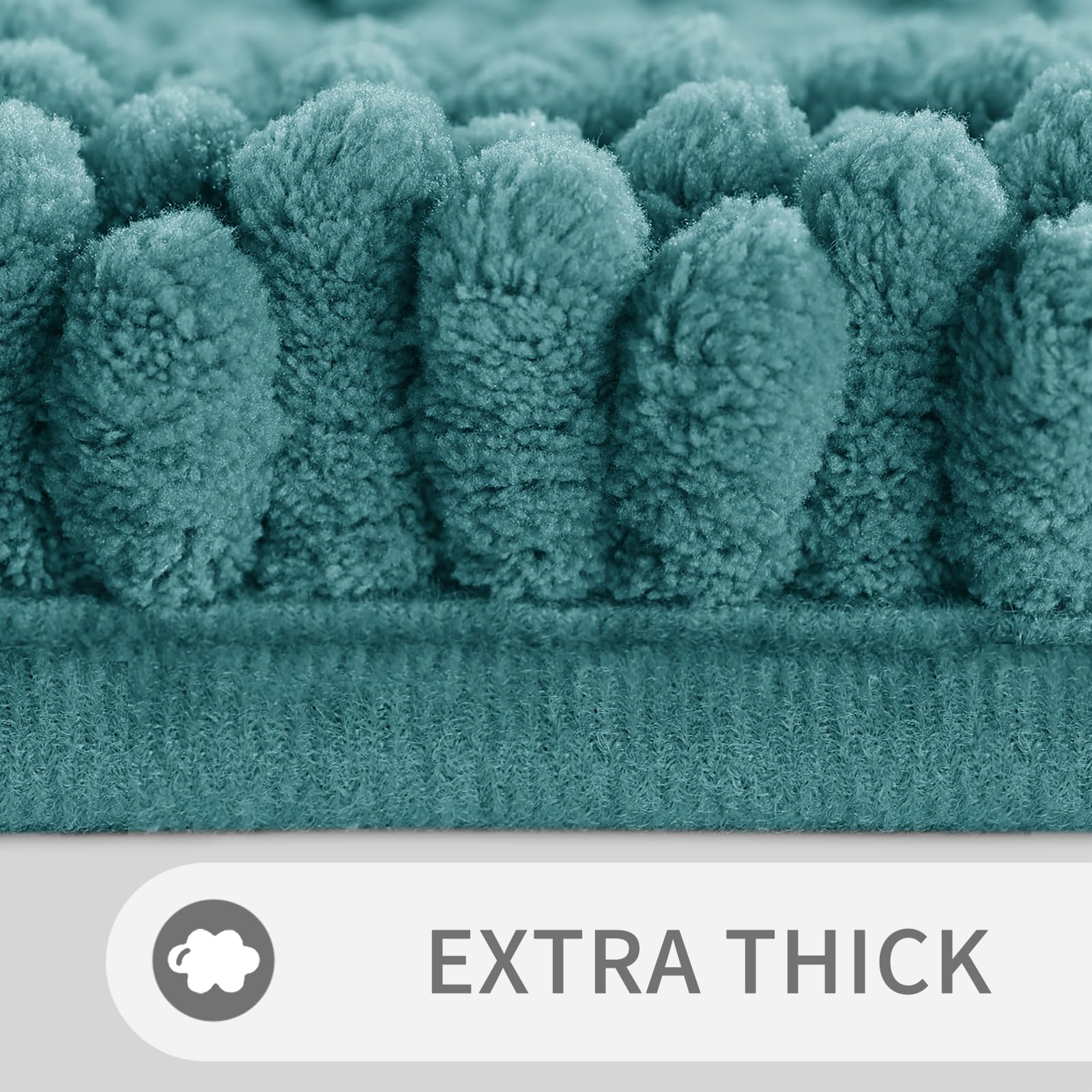 Yimobra Luxury Chenille Bathroom Rugs Sets 2 Piece, Extra Thick Non Slip Quick Dry Bath Mat For Shower Floor, Fluffy Microfiber