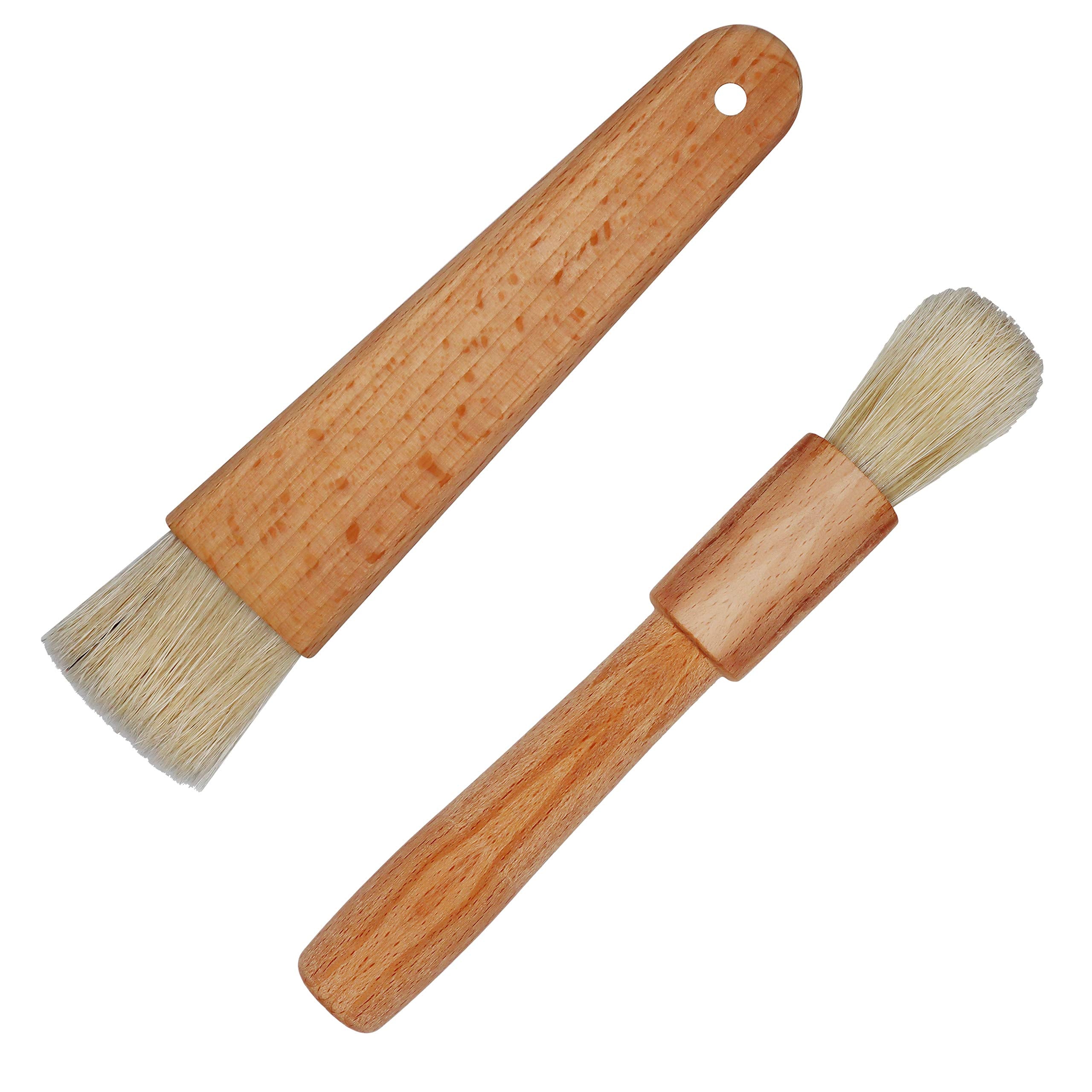 Exceliy 2 Sets Pastry Brushes With Wooden Handle Natural Bristles For Basting Spreading Butter Oil In Barbecue Baking Kitchen Co