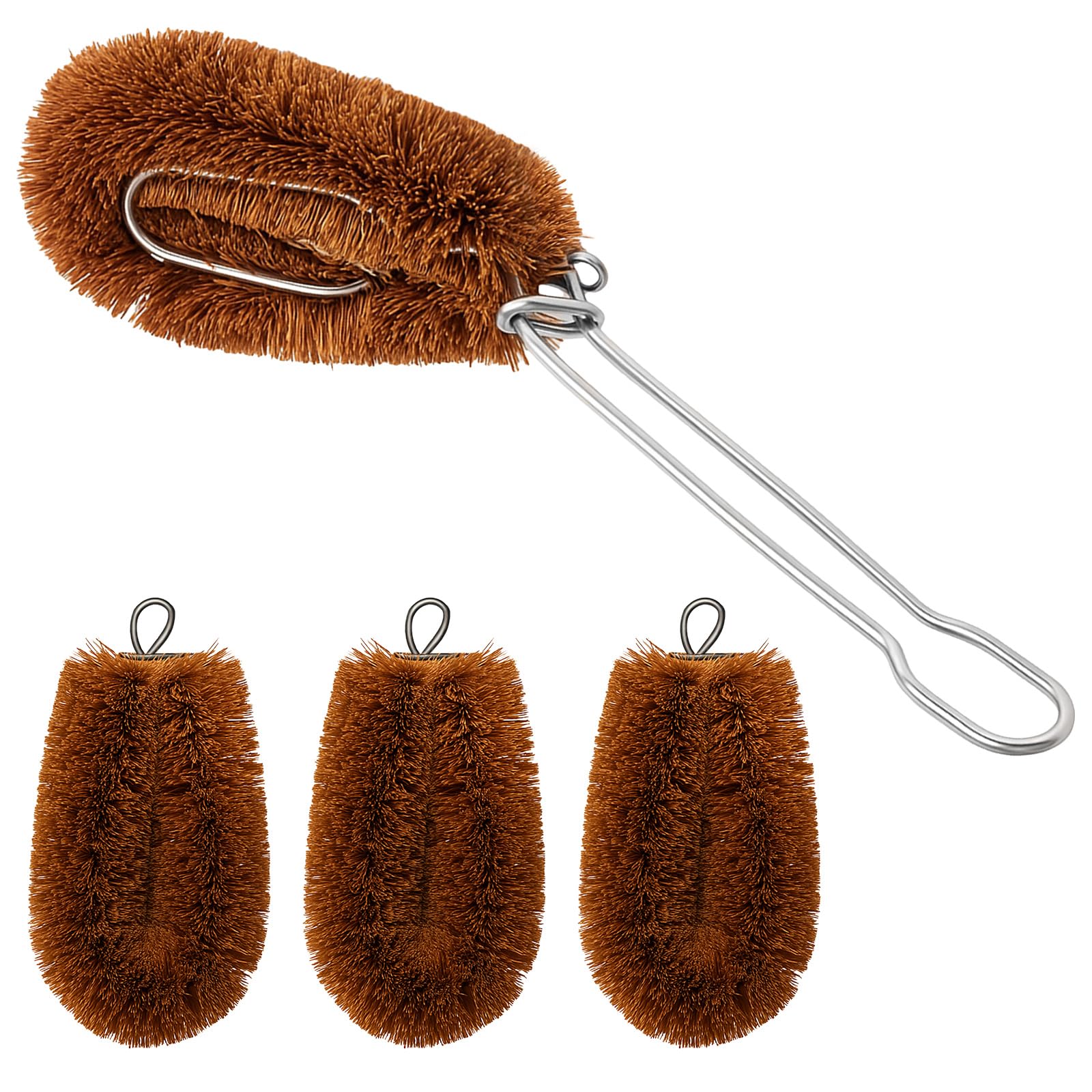 Sawysine Tawashi 100% Natural Coconut Coir Fiber Brush with Handle