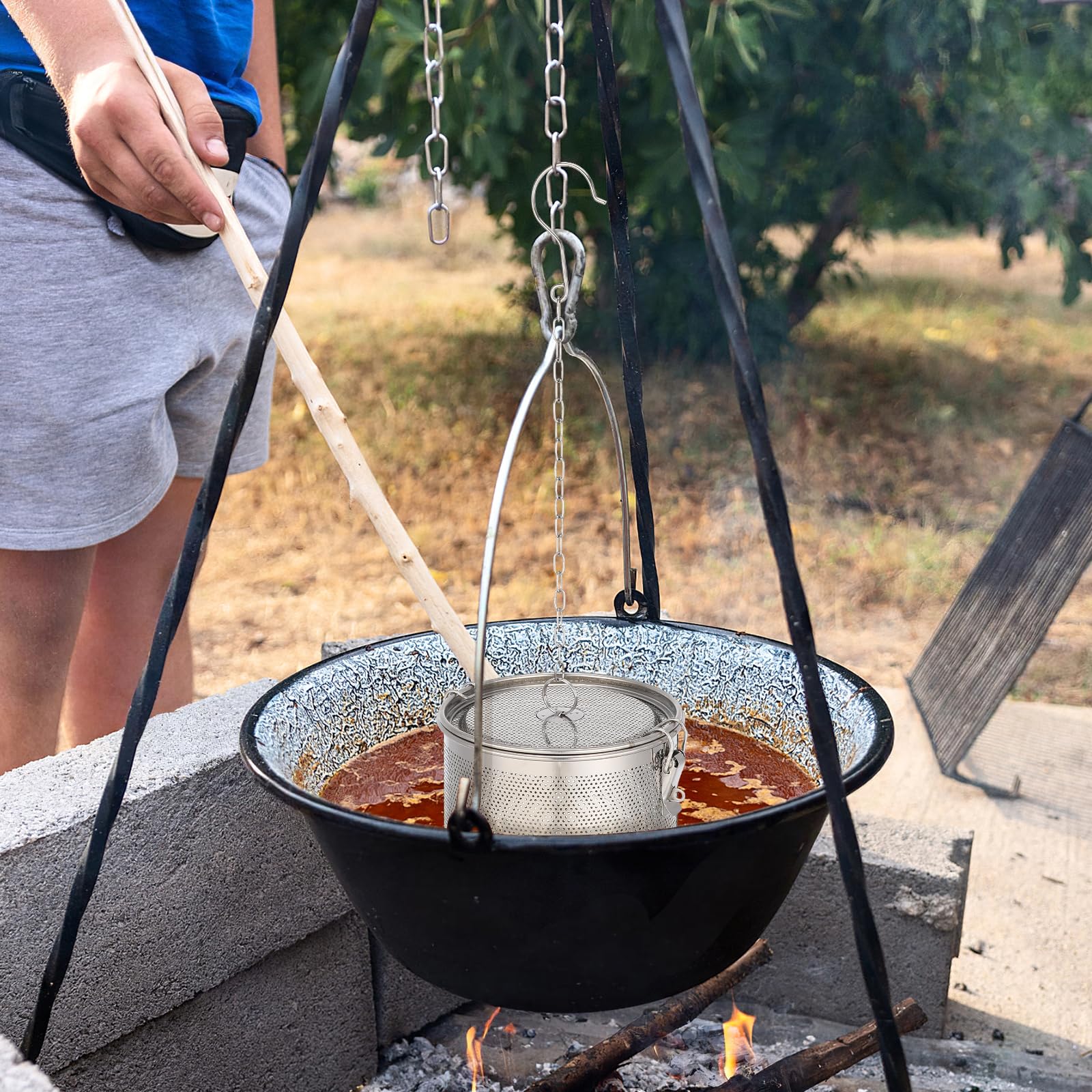 Hemoton Stainless Steel Seasoning Strainer Tea Ball Filter Soup Seasonings Seperation Basket Loose Leaf Tea Infuser For Home Res