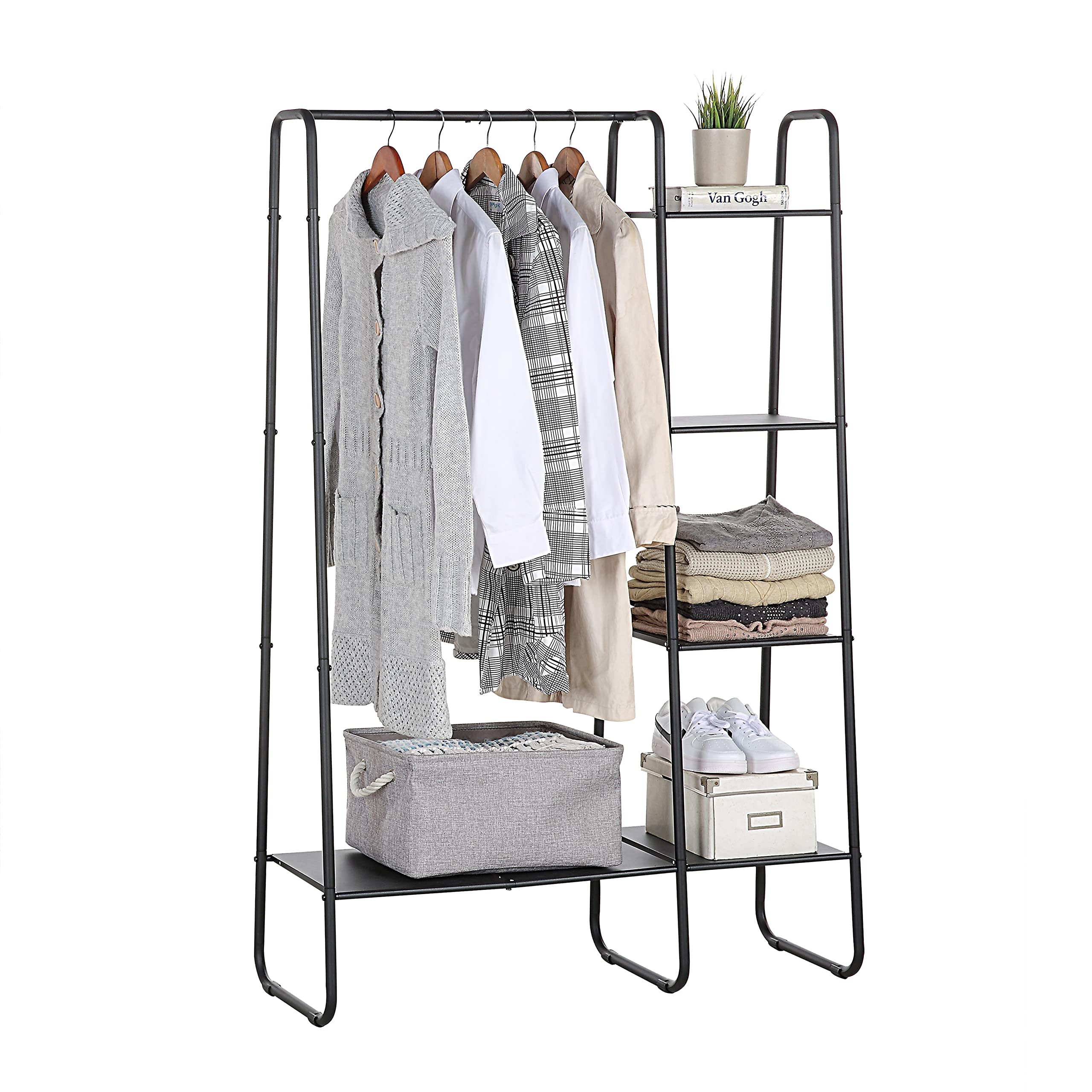 Sunnypoint Freestanding Clothes Metal Garment And Accessories, Organizer Closet Rack (Wht)