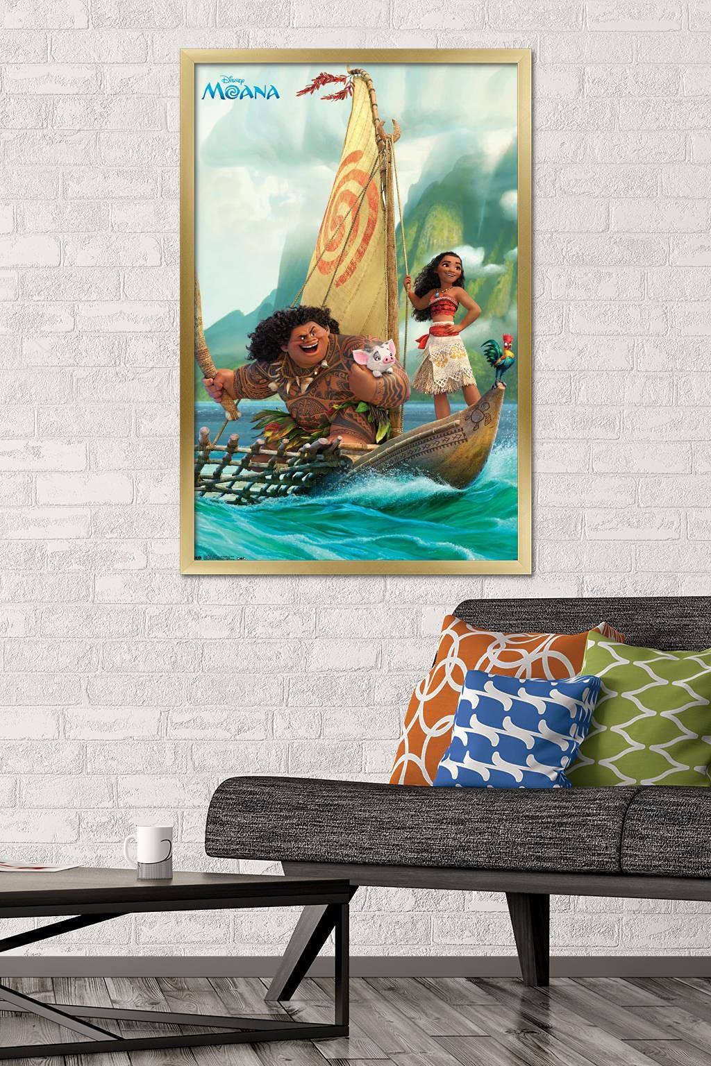 Trends International Disney Moana - Group Wall Poster, 22.37'' X 34.00'', Gold Framed Version