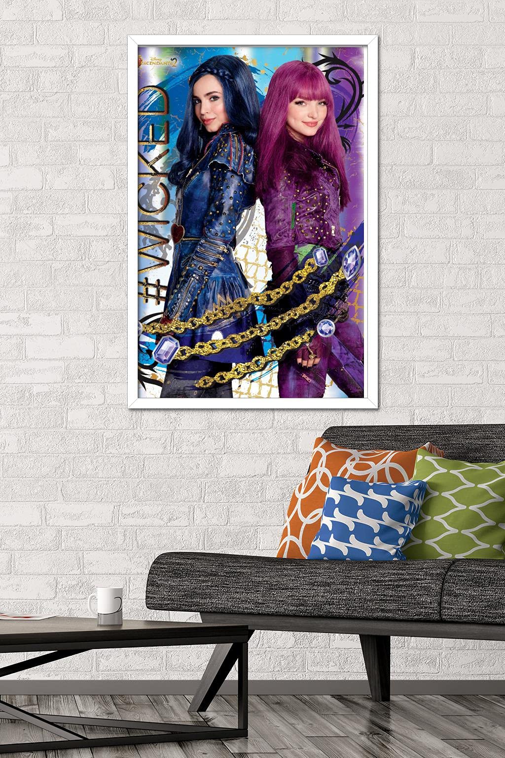 Trends International Disney Descendants 2 - Wicked Wall Poster, 22.375'' X 34'', White Framed Version