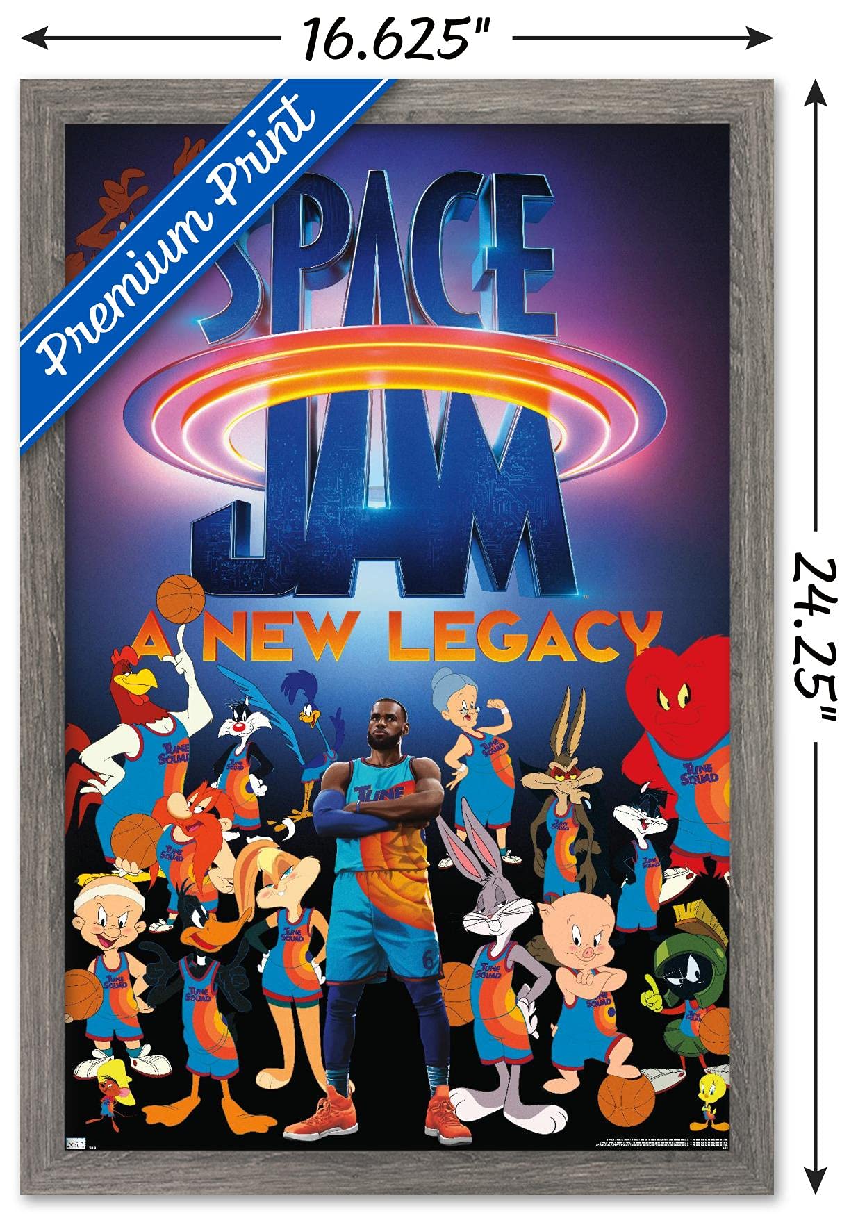 Trends International Space Jam: A New Legacy - Team Wall Poster, 14.725'' X 22.375'', Barnwood Framed Version