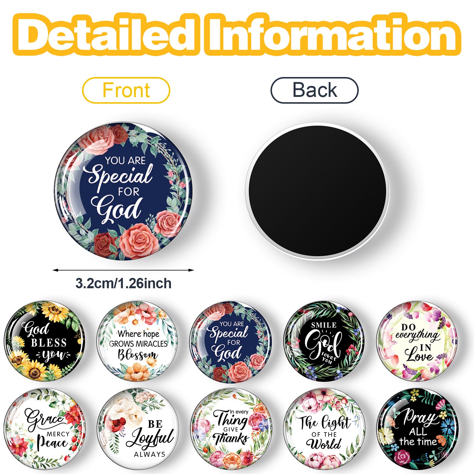 Weewooday 10 Pcs Inspirational Magnets for Refrigerator Fridge Decor Accessories Motivational Glass Quote Fun Magnet for Cabinet