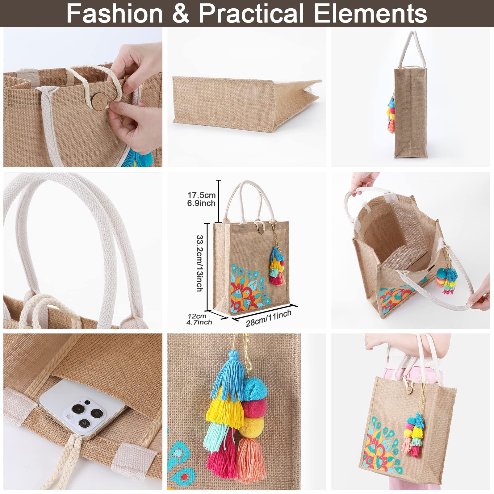 Itgowisa Small Tote Bag For Women, Waterproof Beach Bag, Straw Book Tote Bag, Cute Reusable Grocery Bag, Gifts Basket For Her, R