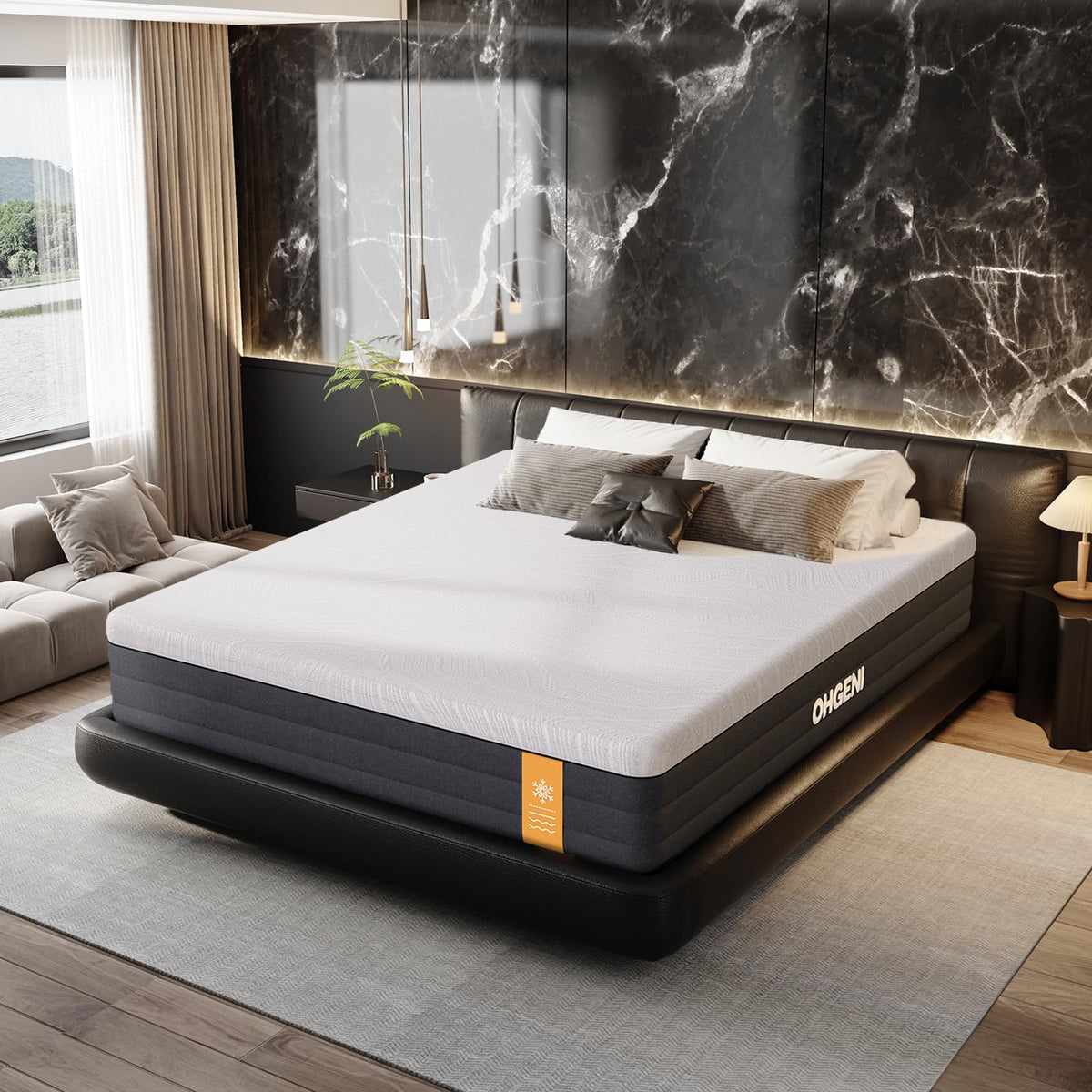 Ohgeni 10 Inch Queen Size Mattress, Cooling Gel Memory Foam Bed Mattresses In A Box, Cool Touch Surface, Medium Feel, Ergonomic