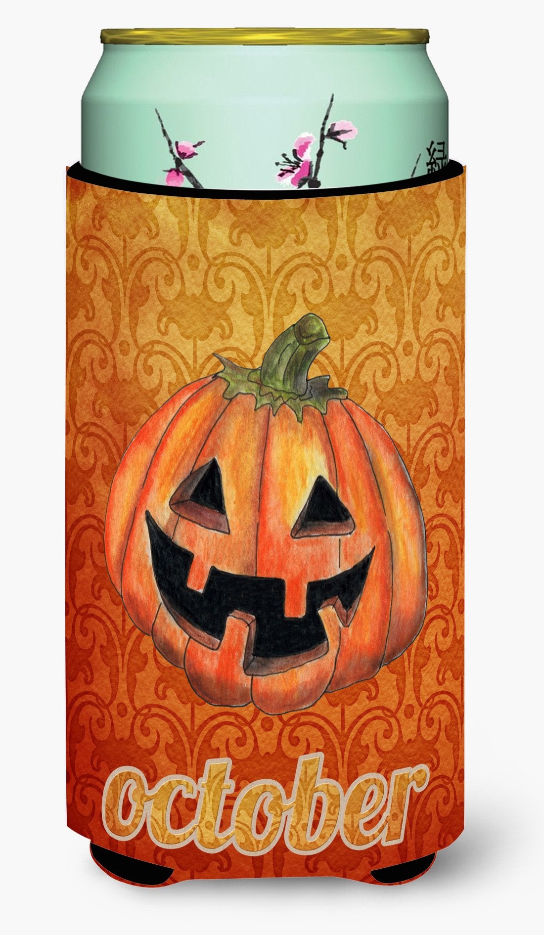 October Pumpkin Halloween  Tall Boy Beverage Insulator Beverage Insulator Hugger