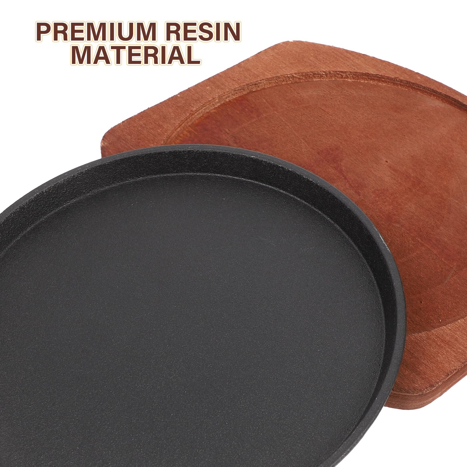 Fajita Plate Cast Iron Fajita Pan With Wooden Tray Sizzling Japanese Steak Plate For Home Restaurant