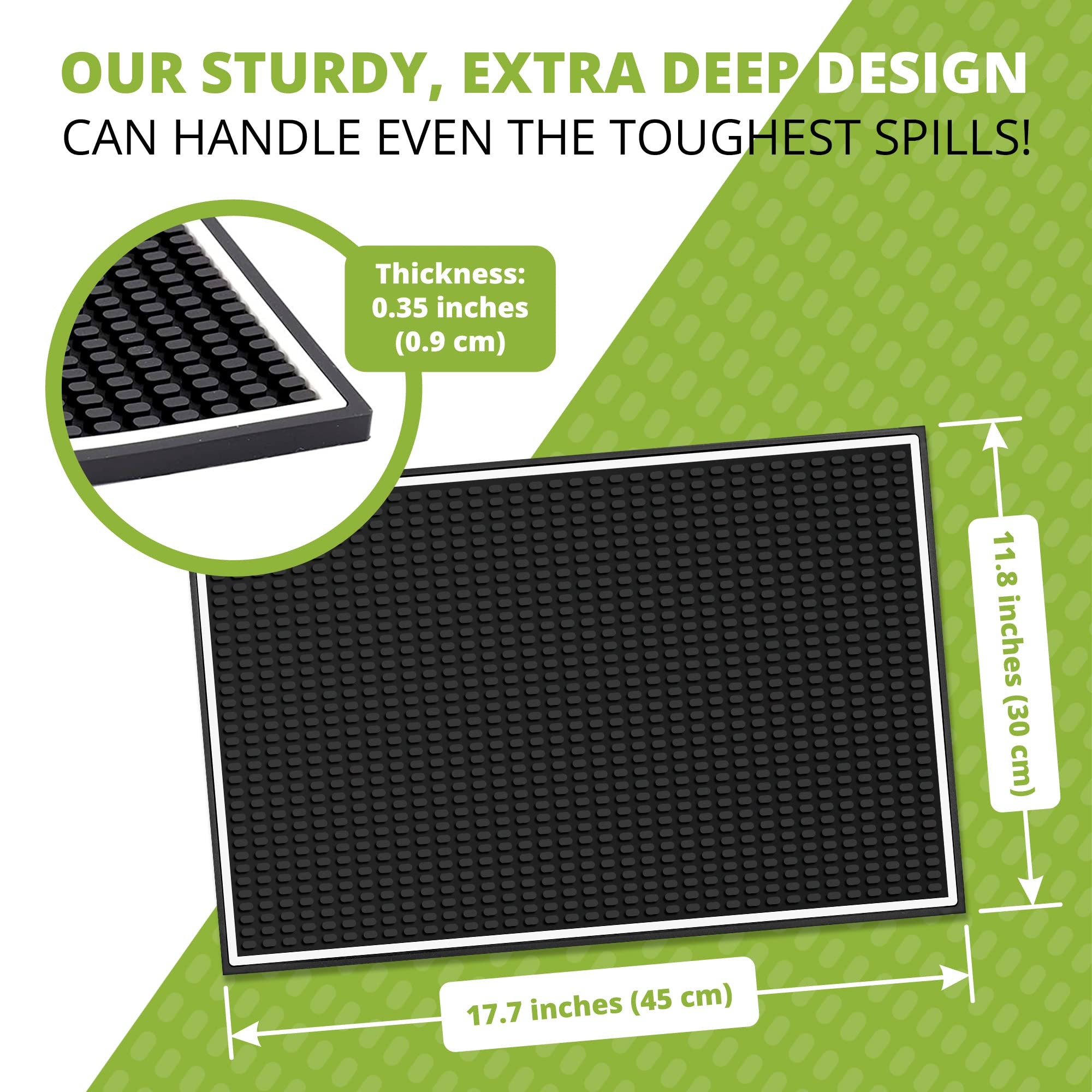 Premium Bar Mat For Home Bar: Elegant Bar Mats For Countertop With White Border - Essential Bar Accessories For The Home Bar Set