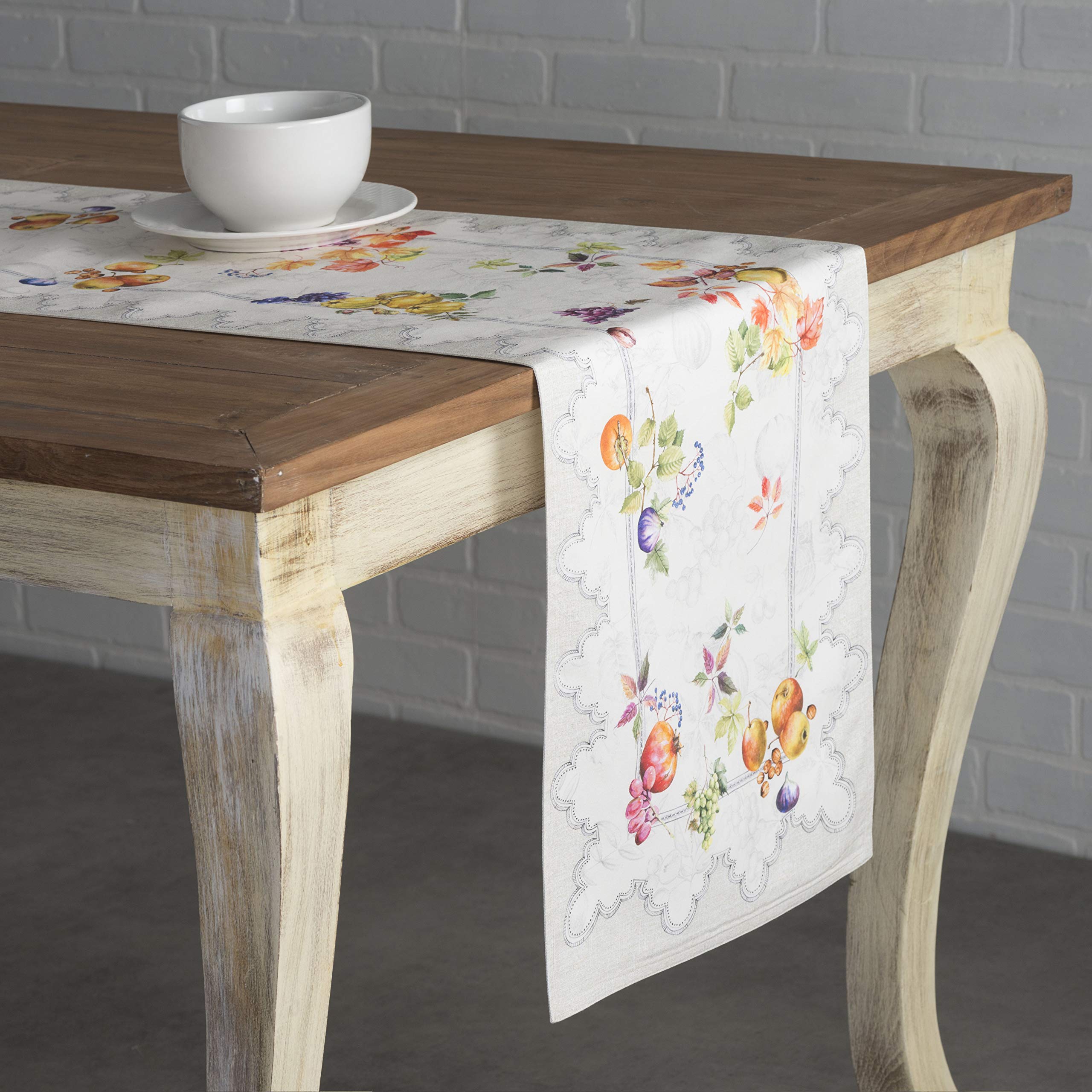 Maison D' Hermine Table Runner 100% Cotton 14.50Inch X 108Inch Decorative Table Runners, Dining, Kitchen, Parties & Camping, Fru
