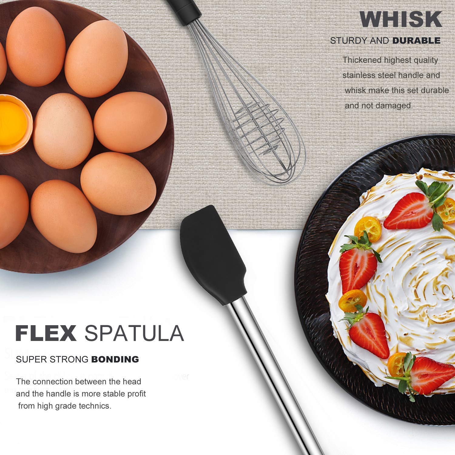 Kitchen Utensil Set-Silicone Cooking Utensils-33 Kitchen Gadgets & Spoons For Nonstick Cookware-Silicone And Stainless Steel Spa