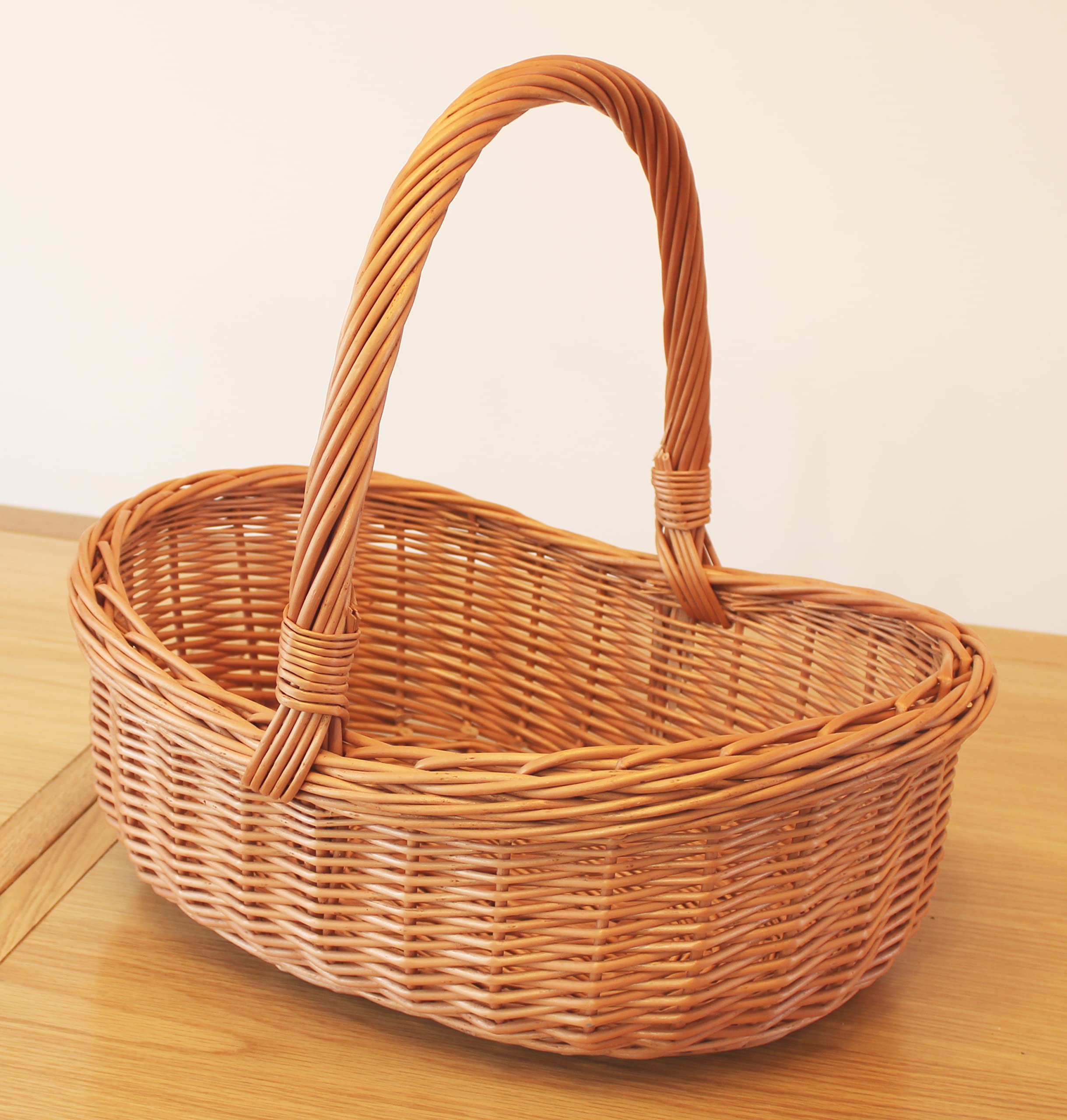 Prestige Wicker Willow Basket With Handle, Natural, 43X36X35 Cm