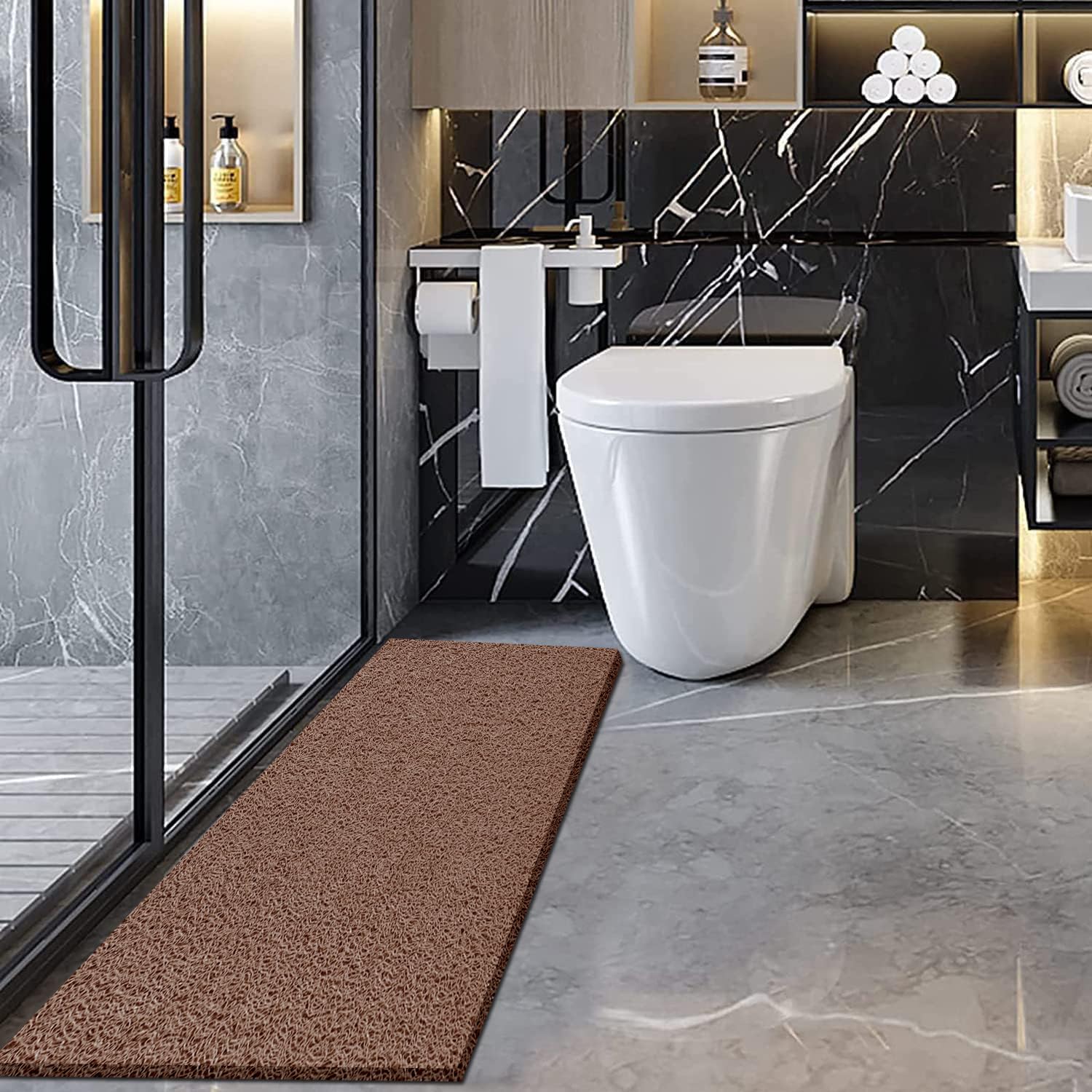 Extra Large Shower Mats Non Slip, 17.1  59 Inch, Pvc Loofah Bathroom Mats, Loofah Mats For Shower And Bathroom, Quick Drying, Br