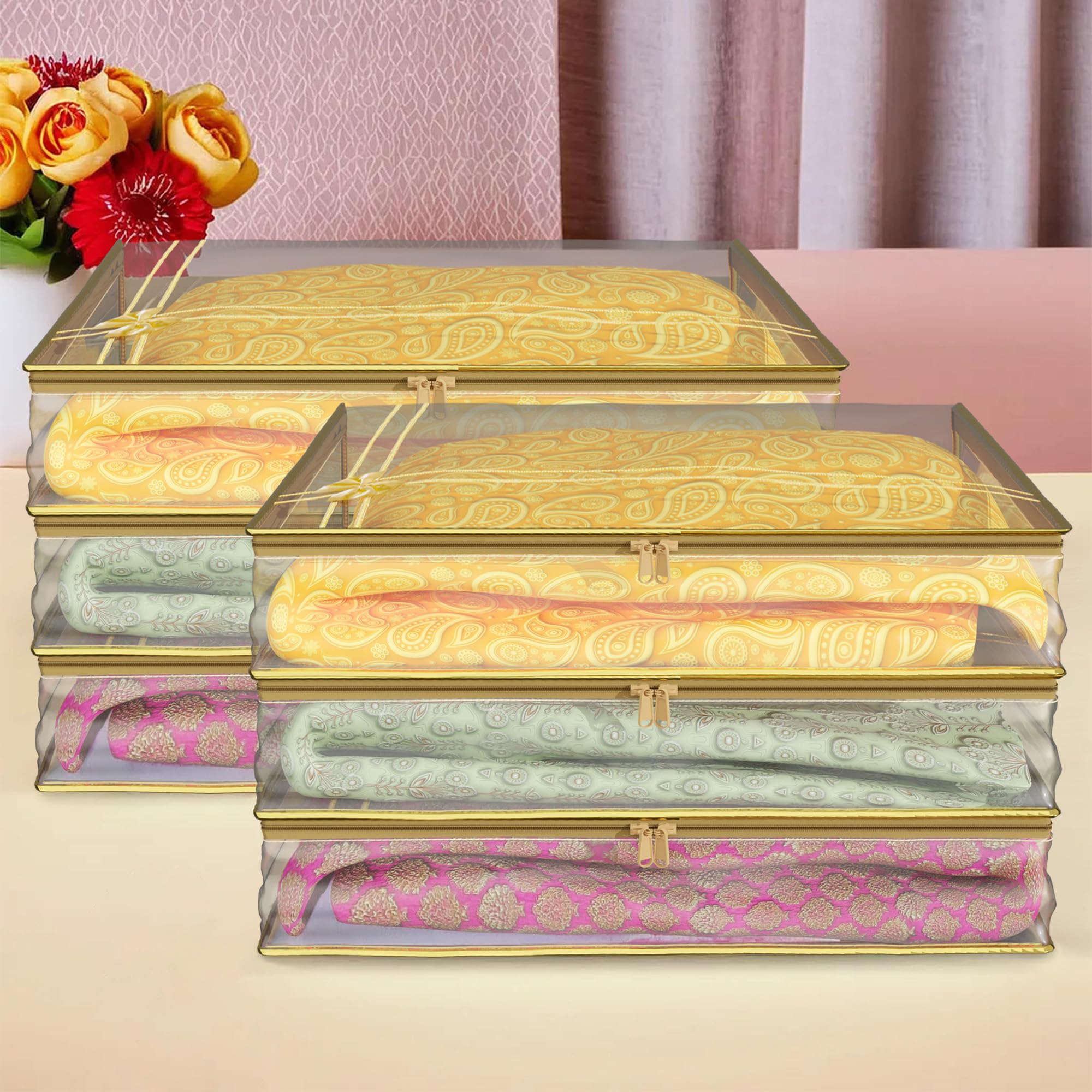 Kuber Industries Saree Cover | Clothes Storage Bag | Suit Packing Cover | Cloth Stoarge Organizer | Wardrobe Cloth Storage Organ