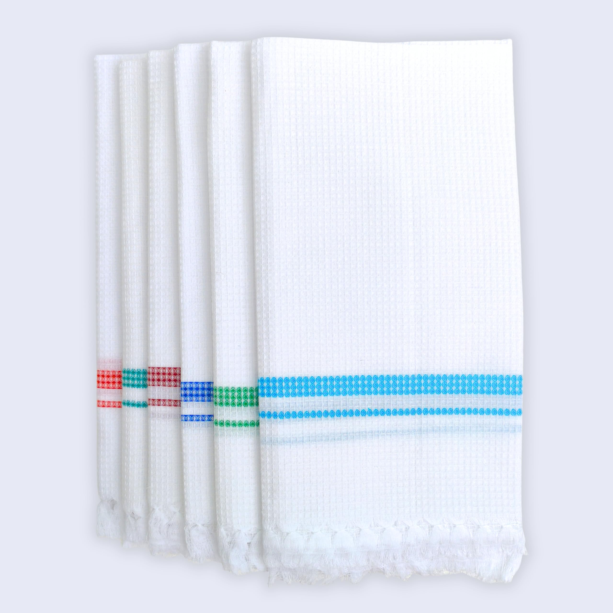 Velirson 100% Pure Cotton Waffle White Bath Towels Thin Lightweight | Ultra Soft Fine Stitched Edges | Large Size- 30X56 Inch / 